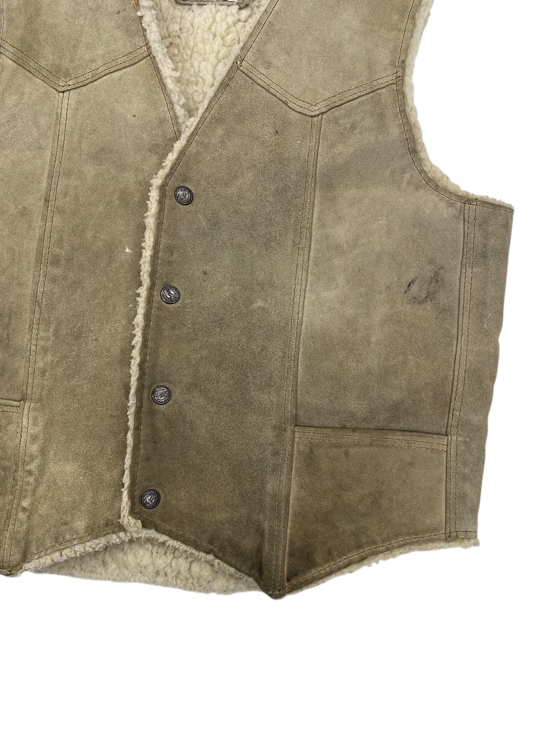 7-80's Steer 브랜드 스웨이드 쉐르파 안감 베스트 상품이미지4