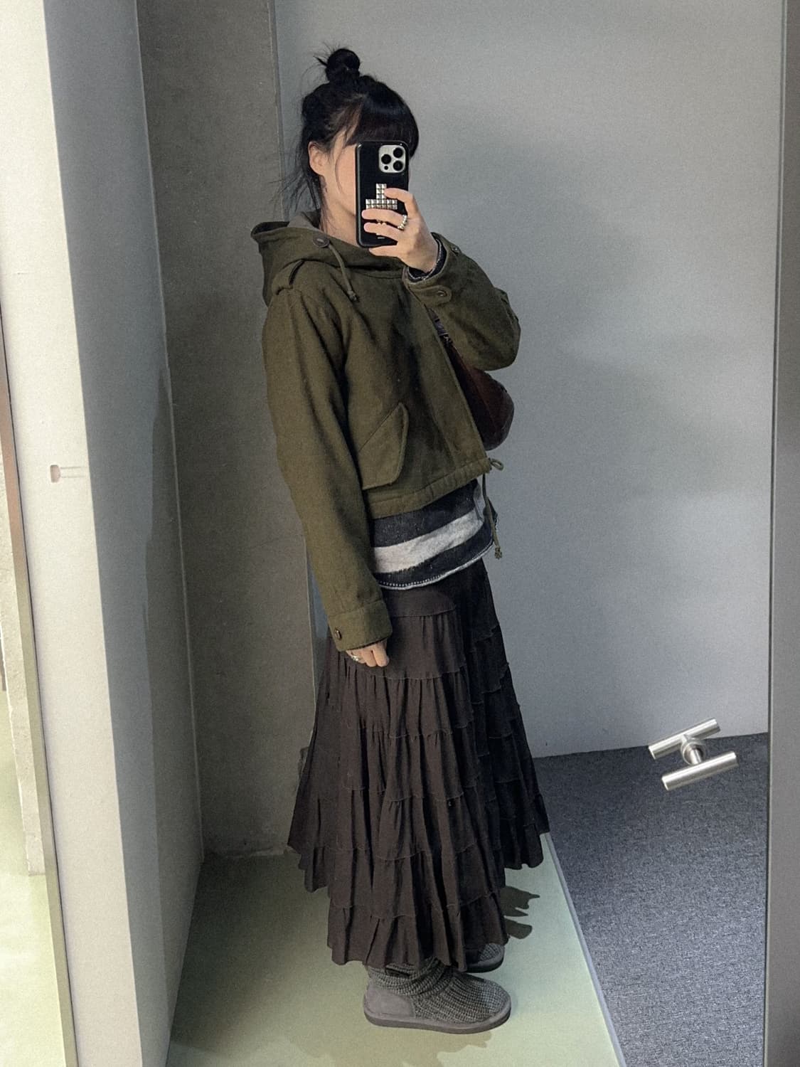 brown cotton cancan skirt 상품이미지4