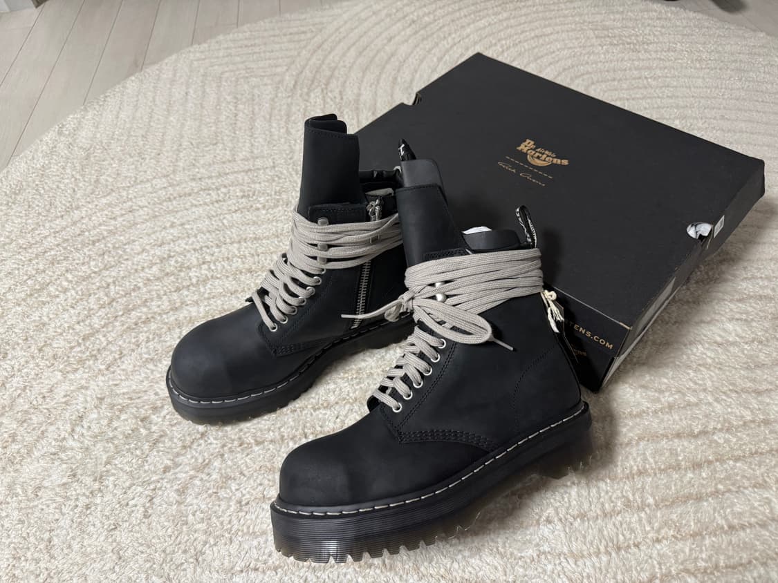 닥터마틴 x 릭 오웬스 쿼드 솔 스틸 토 부츠 43 (280) 상품이미지2