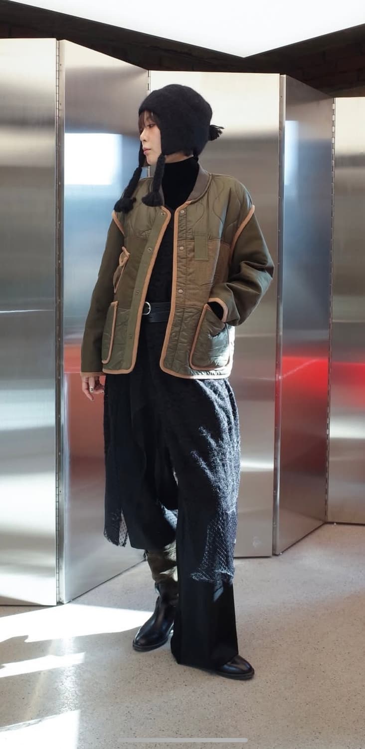 더일마 마크 퀼팅 패치워크 점퍼 M 상품이미지1