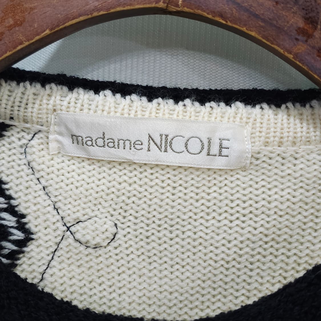 80-90s 일본디자이너 madame NICOLE 자수니트 상품이미지8