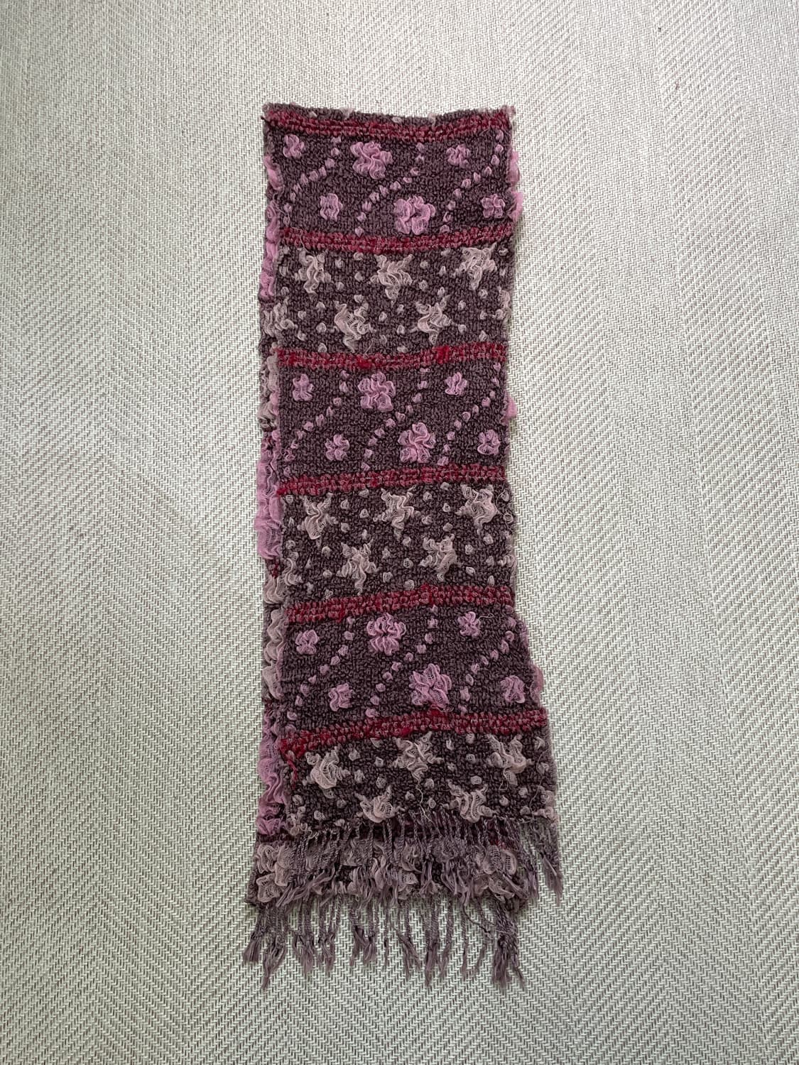 빈티지 플로럴 텍스처 니트 머플러 J04118 상품이미지9
