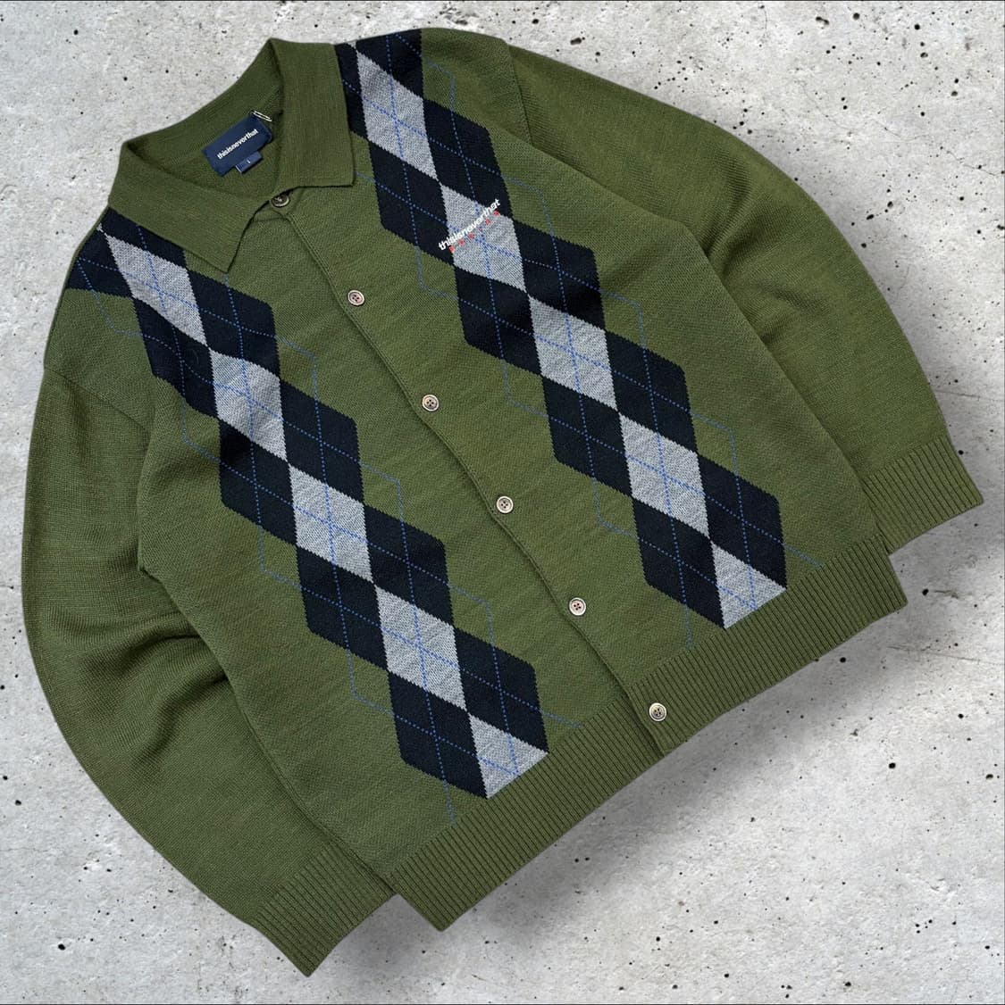 [L] 디스이즈네버댓 아가일 가디건 카키 B332 상품이미지1