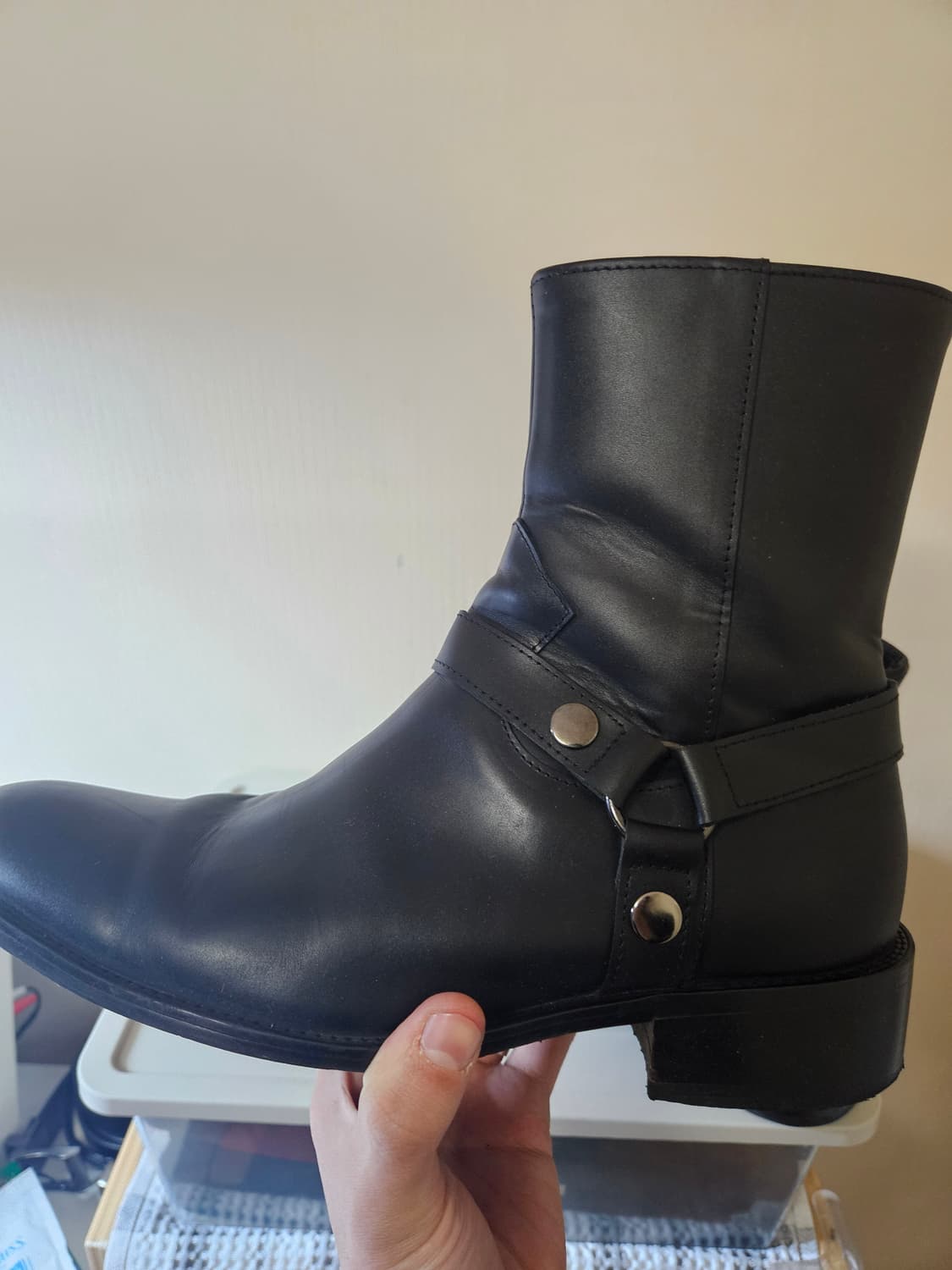 250mm) 피렌체 아뜨리에 하네스 부츠 슬림토 벨크로라인 풀업레더 집업 상품이미지3