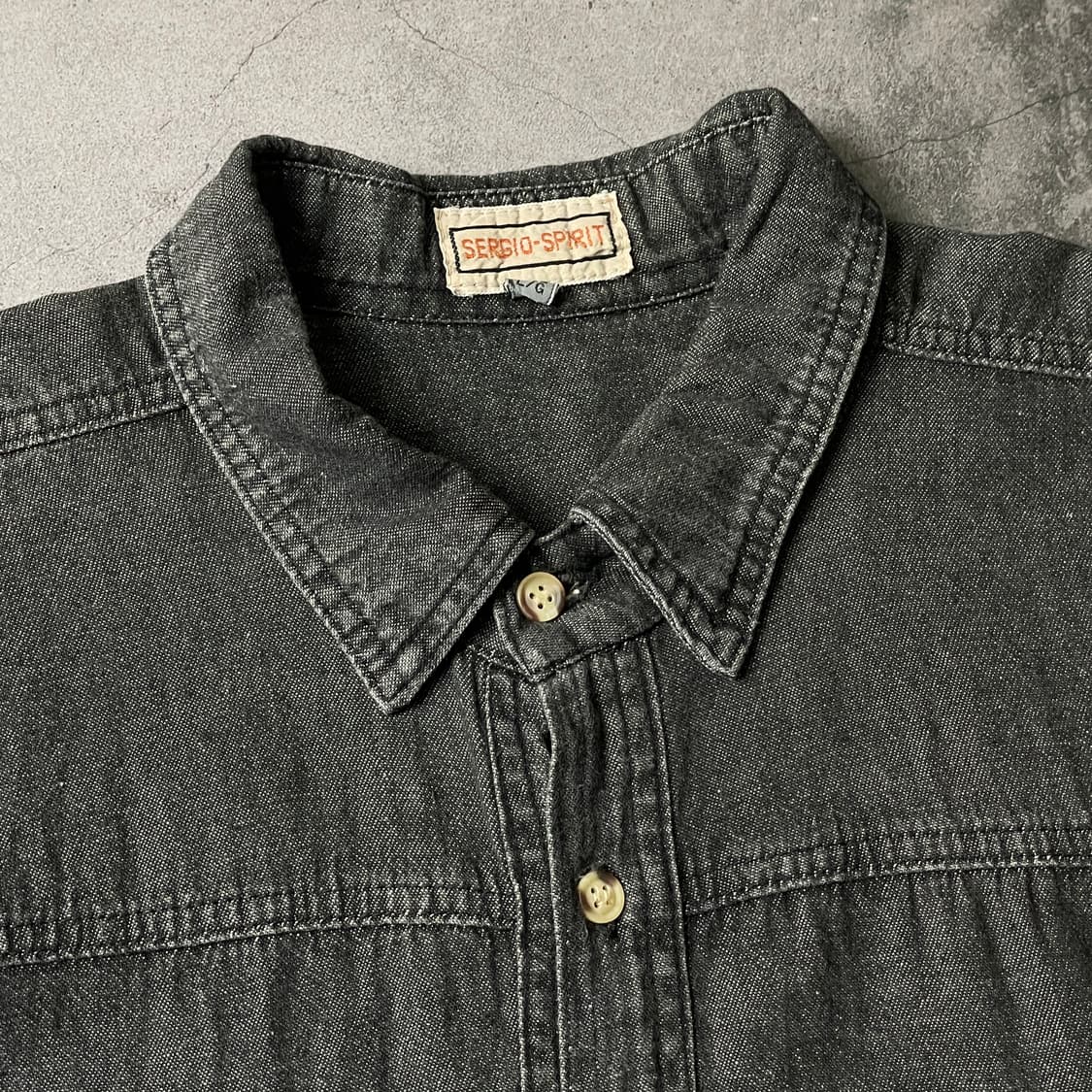 UNKNOWN 빈티지 차콜 데님 코튼 셔츠 A00666 상품이미지2