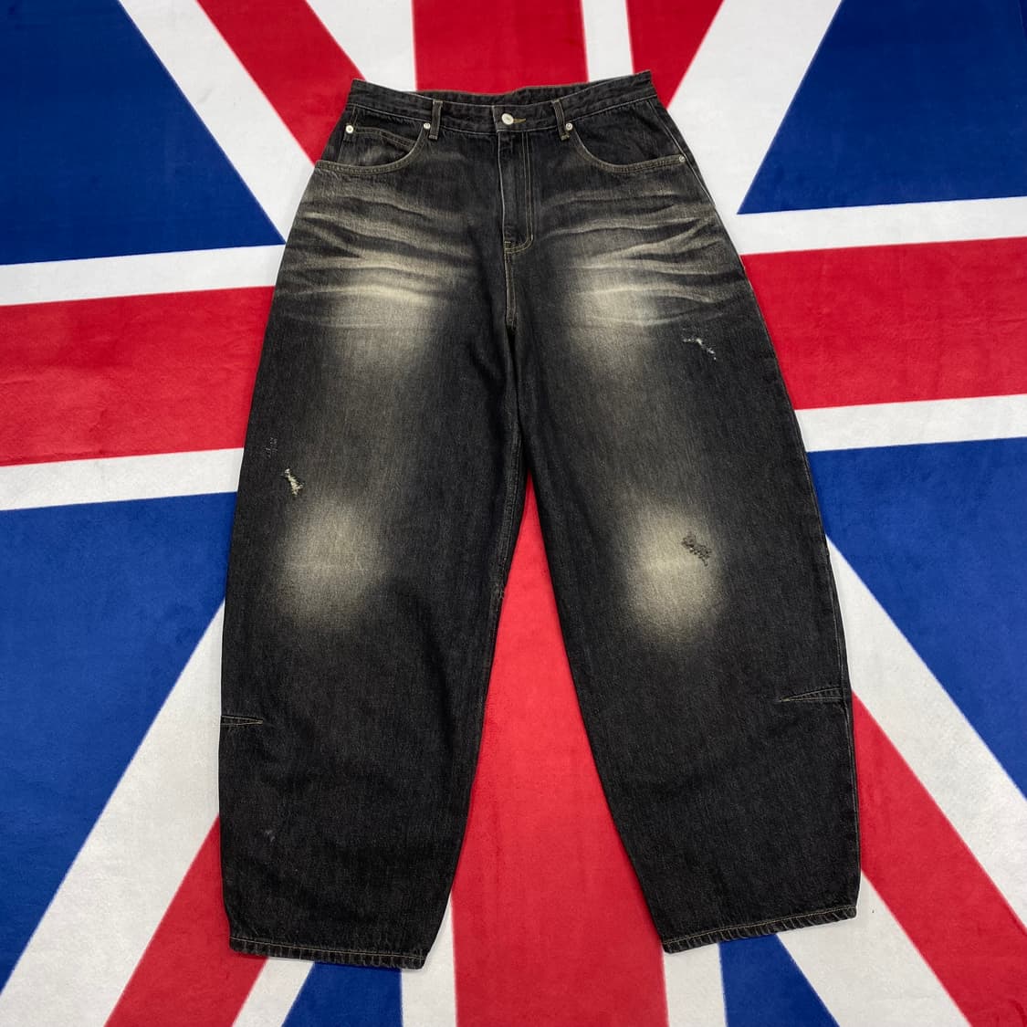 노운 와이드 테이퍼드 데님팬츠 실측32 상품이미지1