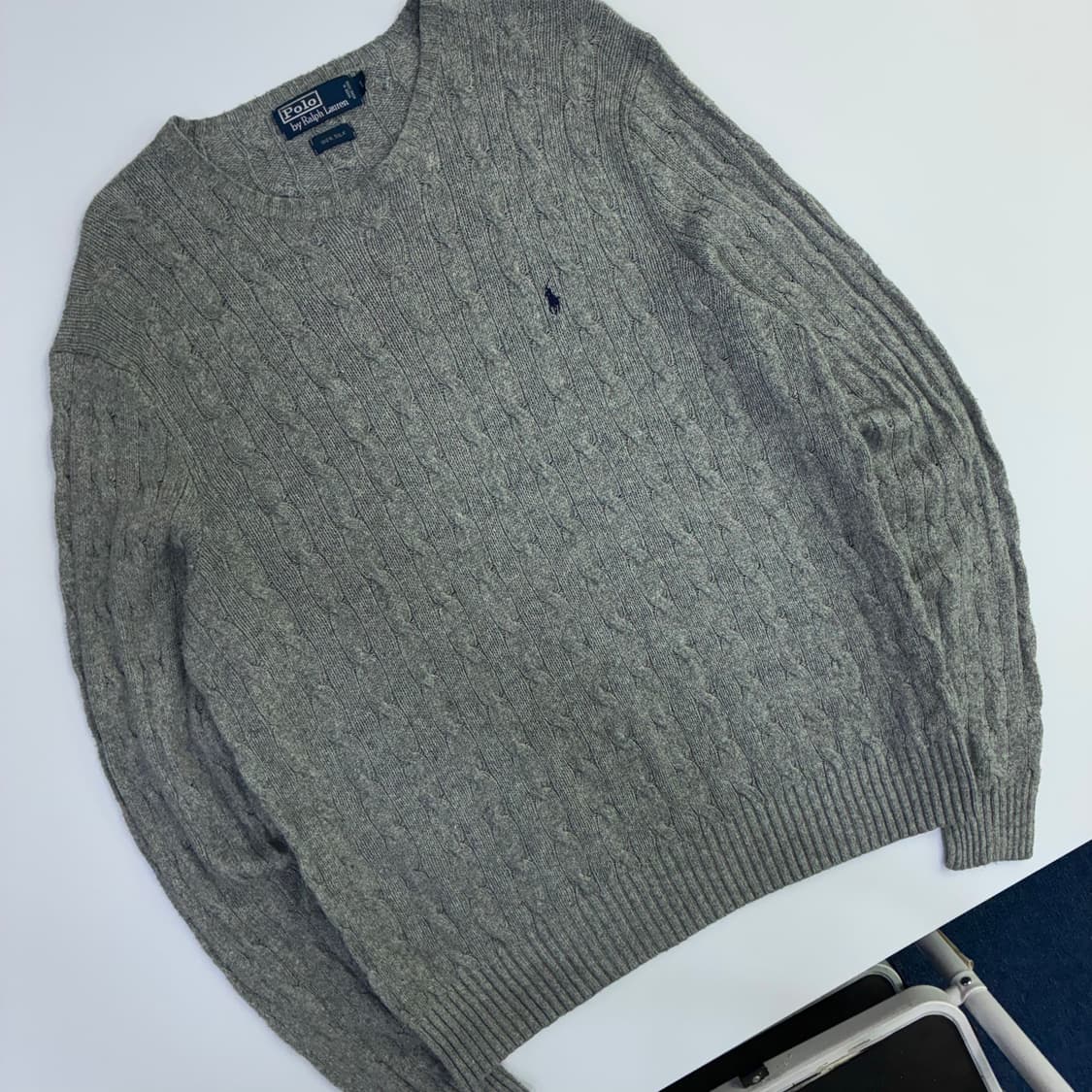 Polo 폴로 랄프로렌 실크100% 케이블 라운드 니트 상품이미지3
