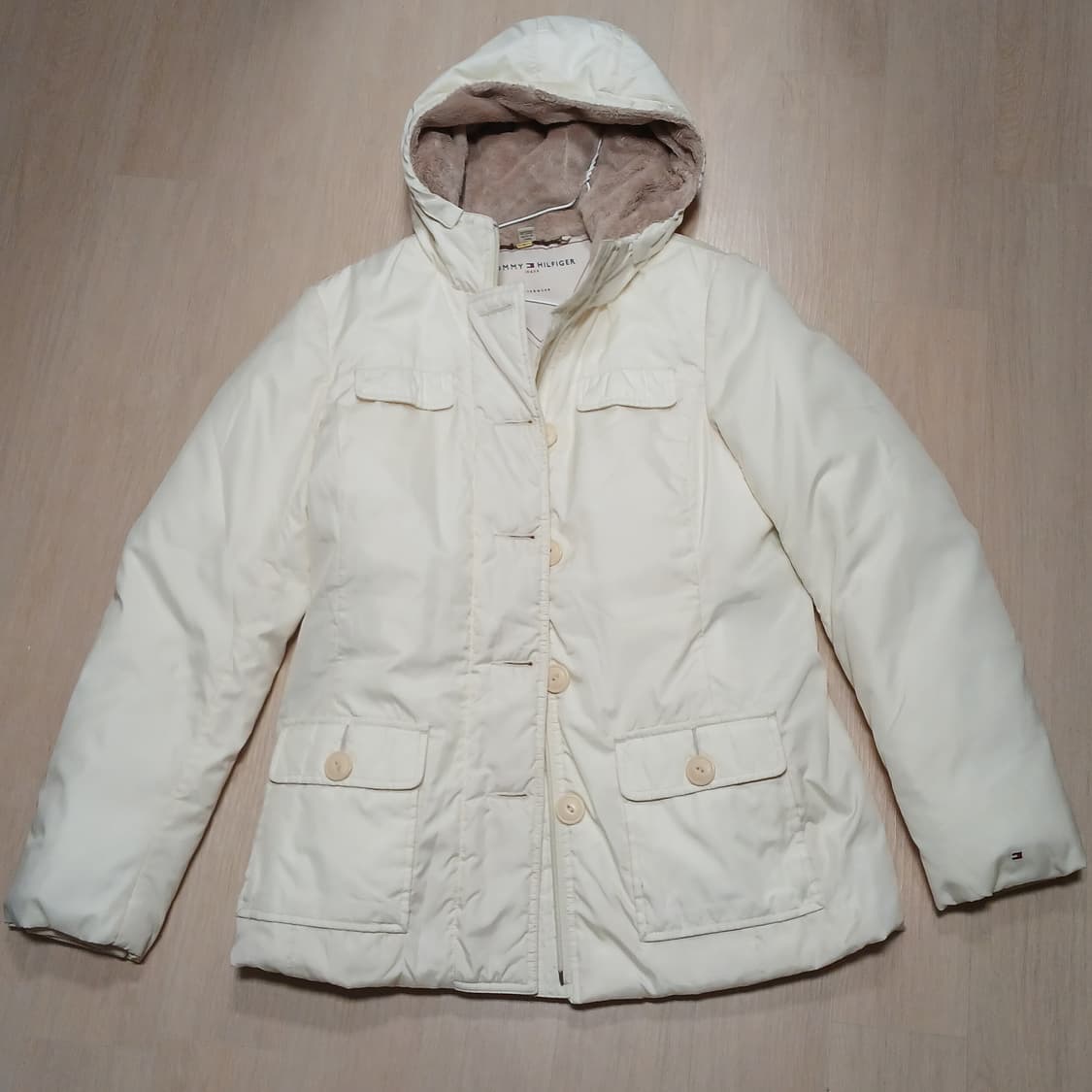 Tommy Hilfiger 아이보리 후드 패딩 M 상품이미지1