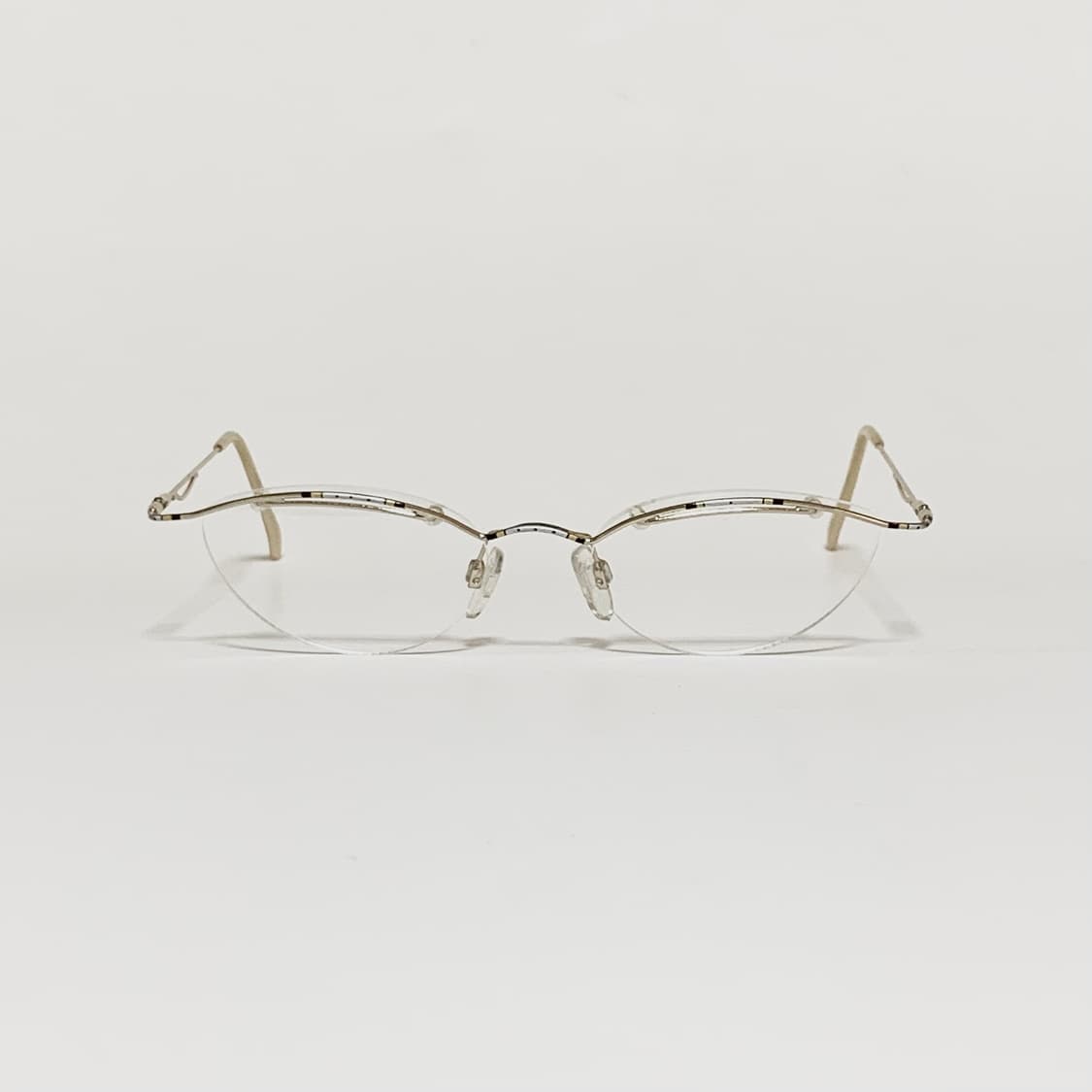 910 반무테 안경 슬림 타원형 메탈 하금테 Y2K 빈티지 남녀공용  상품이미지1