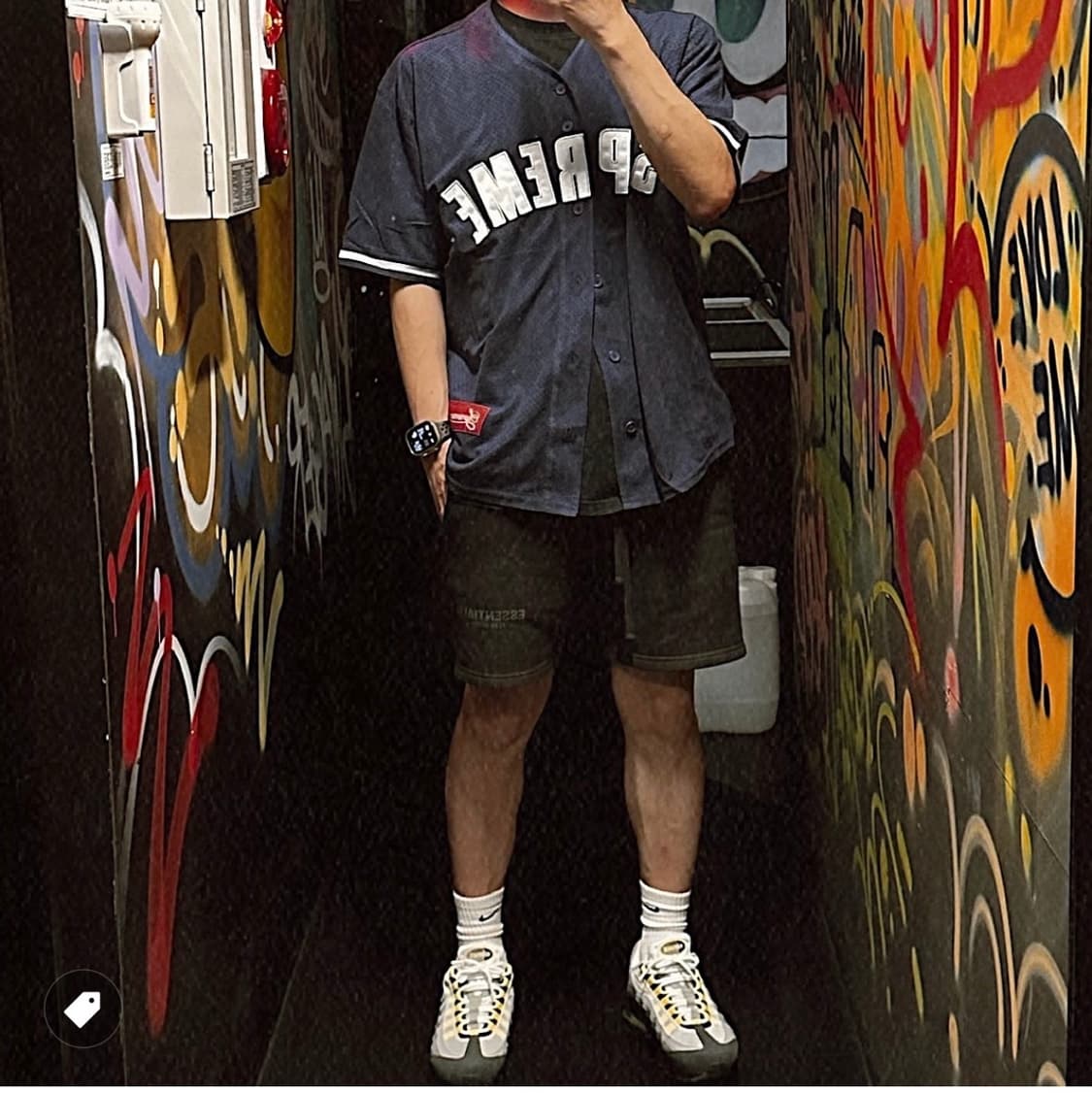 M) 슈프림 울트라스웨이드 메쉬 베이스볼 저지 네이비 - 24SS 상품이미지1