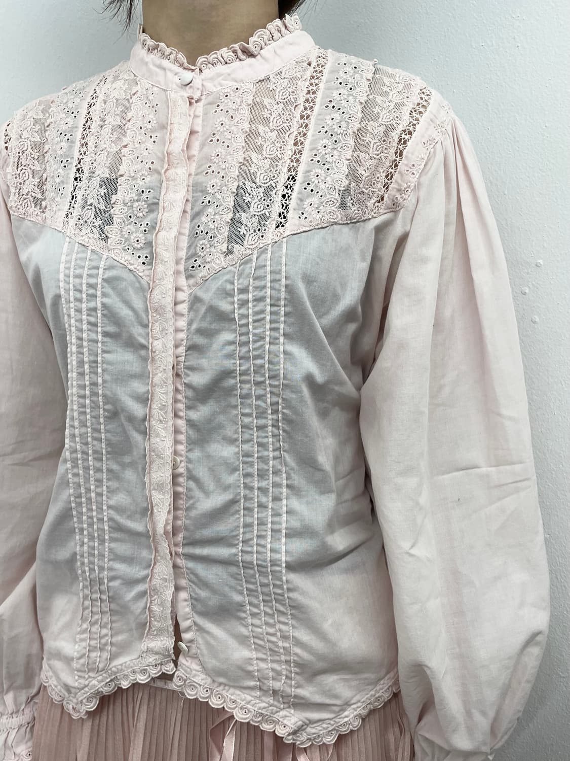 핑크 페어리 히메 레이스 디테일 블라우스💕 상품이미지4