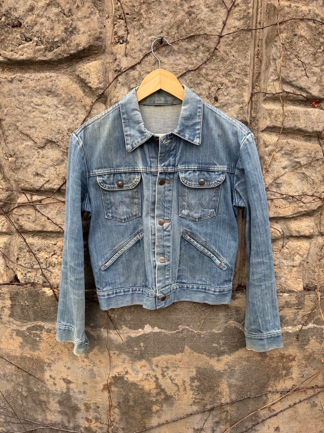 70~80s 랭글러 빈티지 웨스턴 워싱 데님 트러커 자켓 상품이미지1