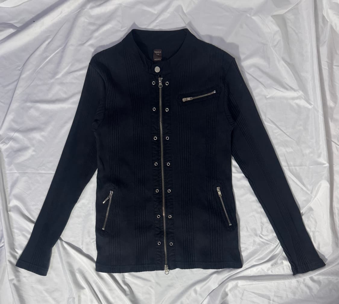 Agate label 리브드 집업 자켓 y2k 상품이미지4