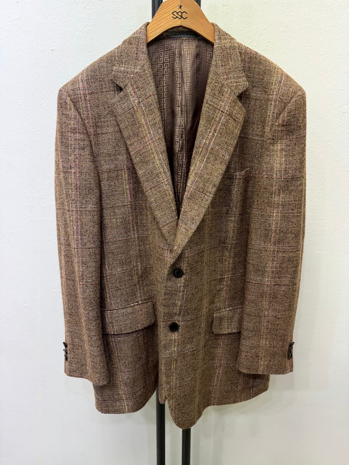 정품) 지방시 브라운 체크 자켓 XXL 상품이미지1