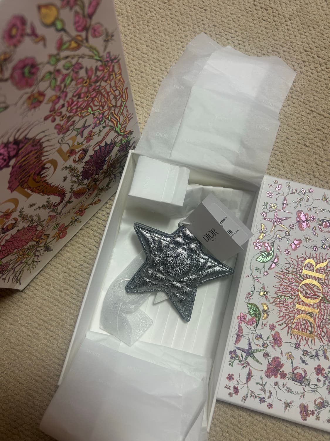 크리스찬디올 별 에어 태그 키링 실버(새상품) 상품이미지1