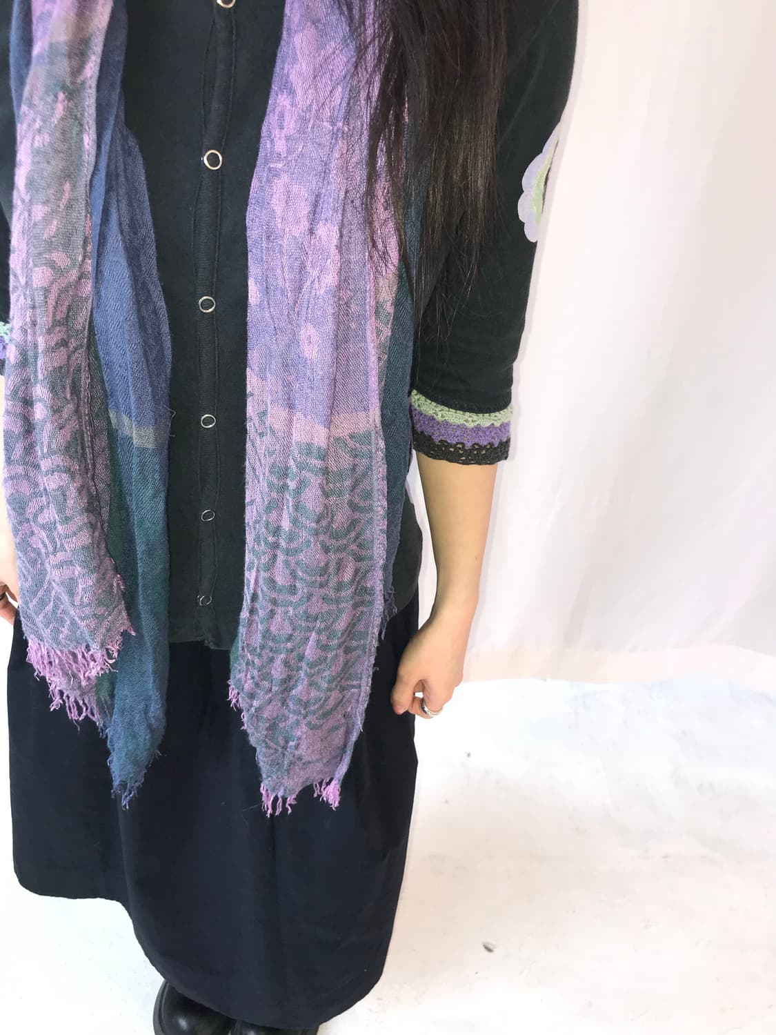 퍼플 에스닉 스카프 상품이미지2