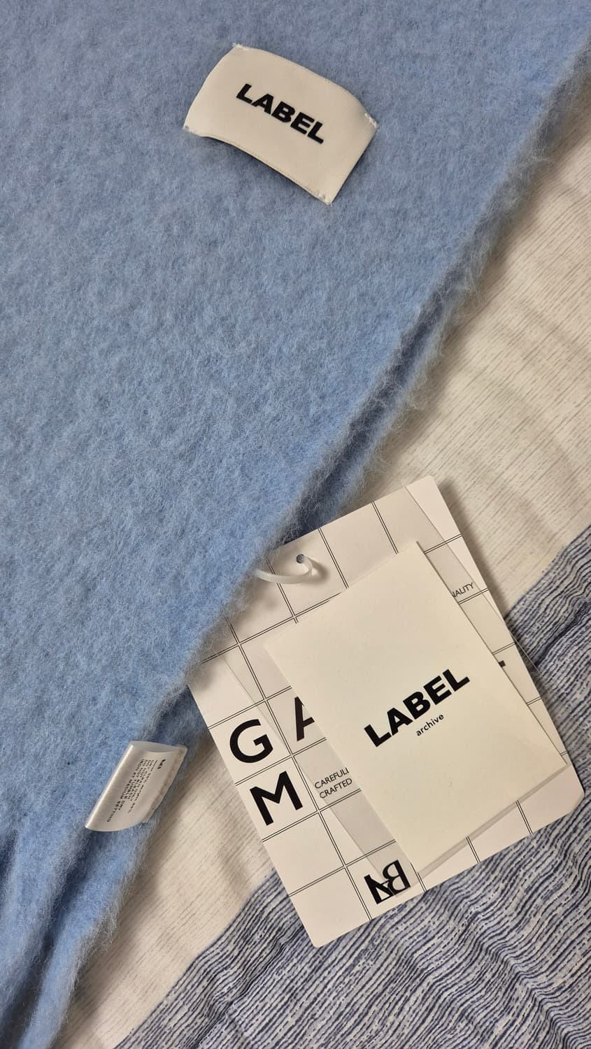 라벨아카이브 모헤어 머플러 블루 새상품 상품이미지2