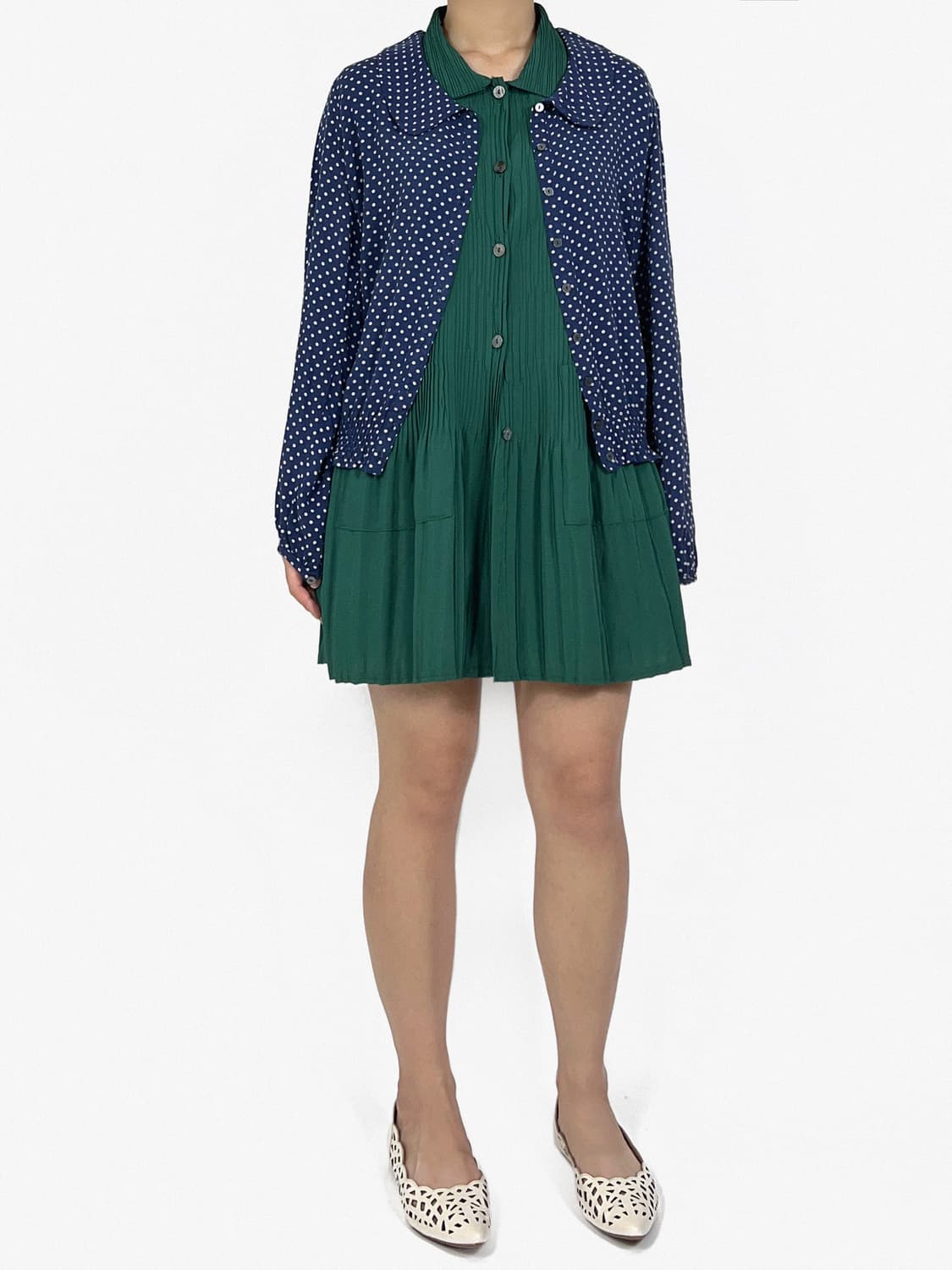 pleated sleeveless shirt dress 상품이미지8