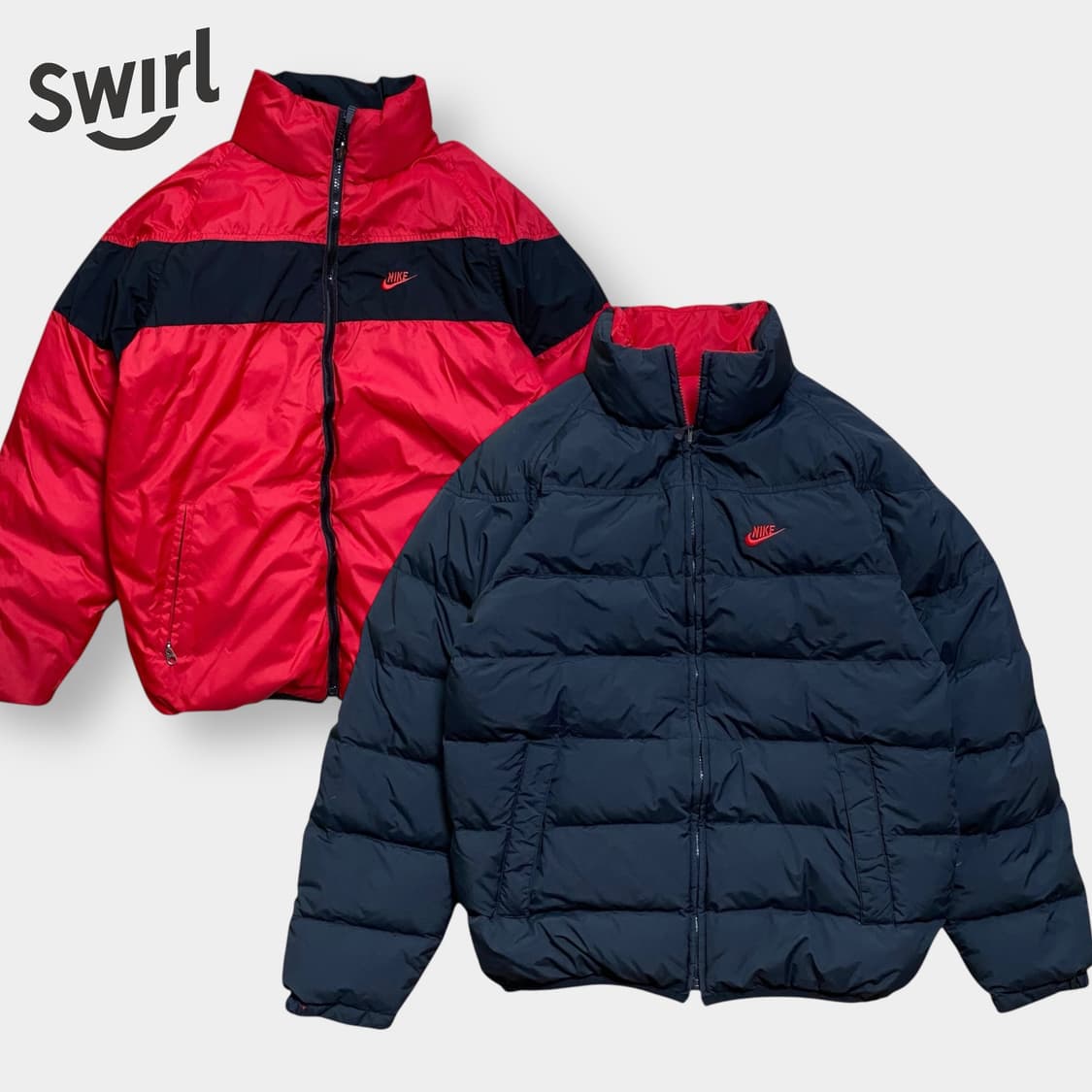 🌊Nike 리버시블 패딩 (블랙/레드) 상품이미지1