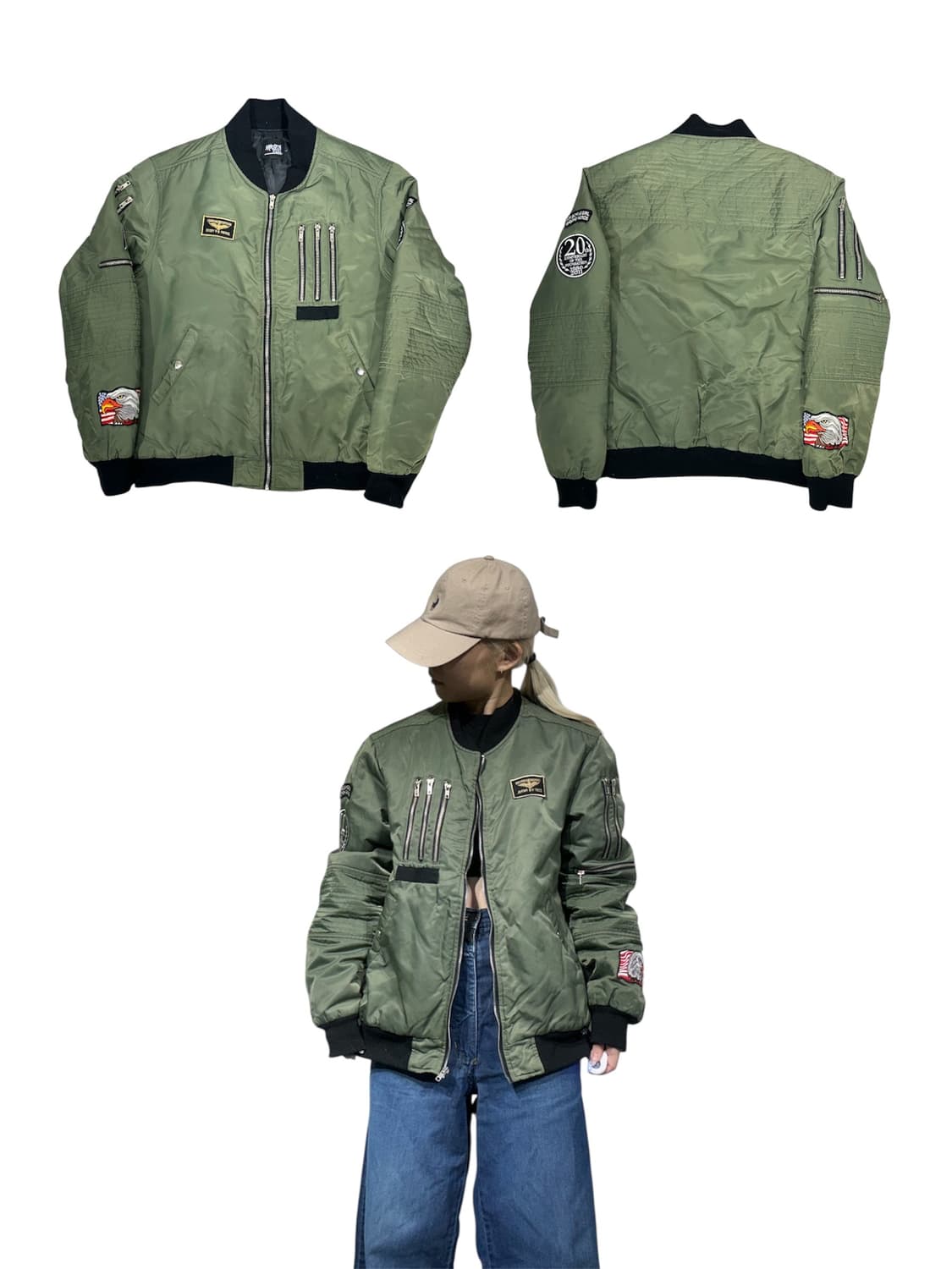일본 빈티지 카키 항공 잠바 ma-1 마원 자켓 상품이미지1