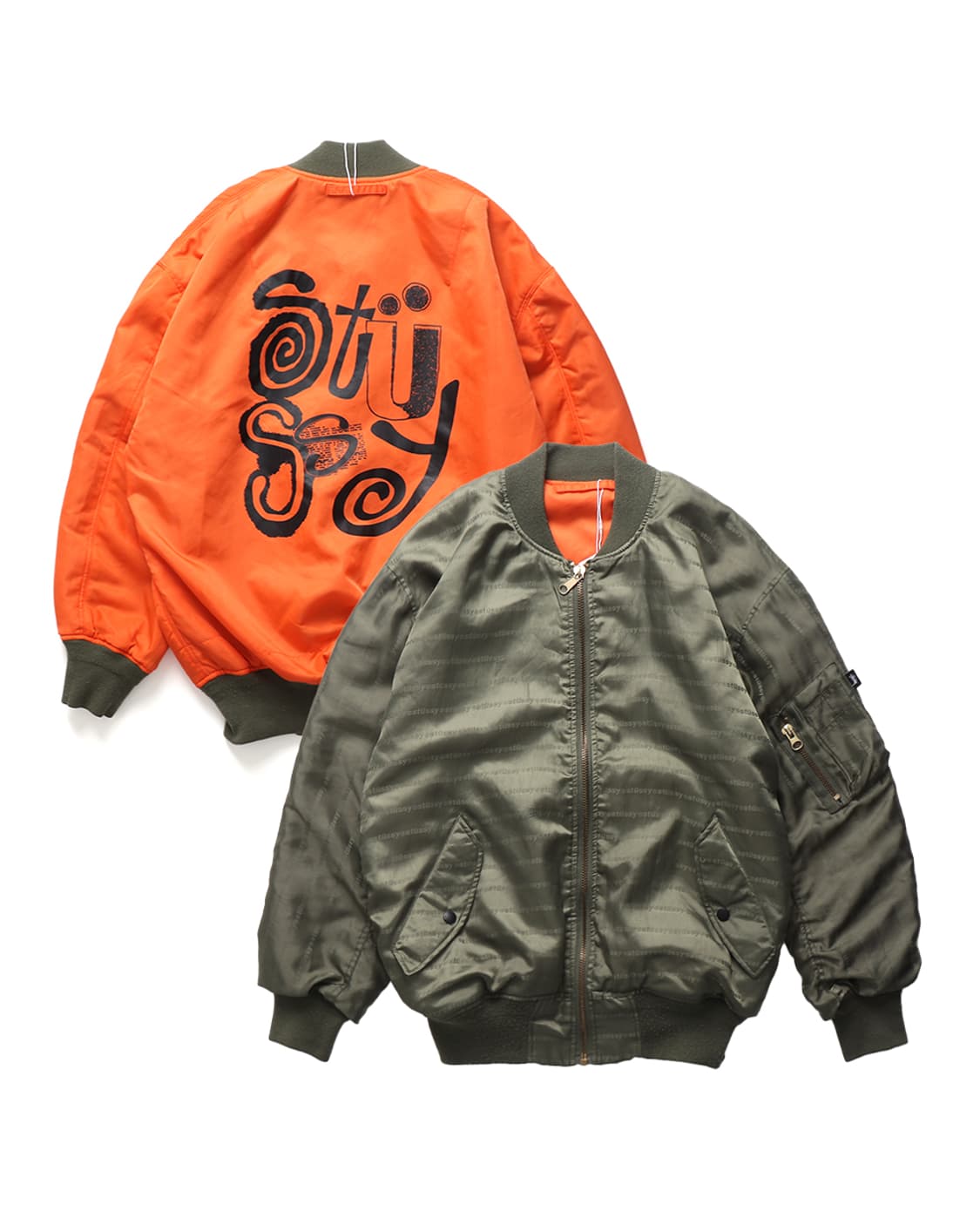 스투시 STUSSY Jacquard Logo Reversible MA-1 상품이미지1
