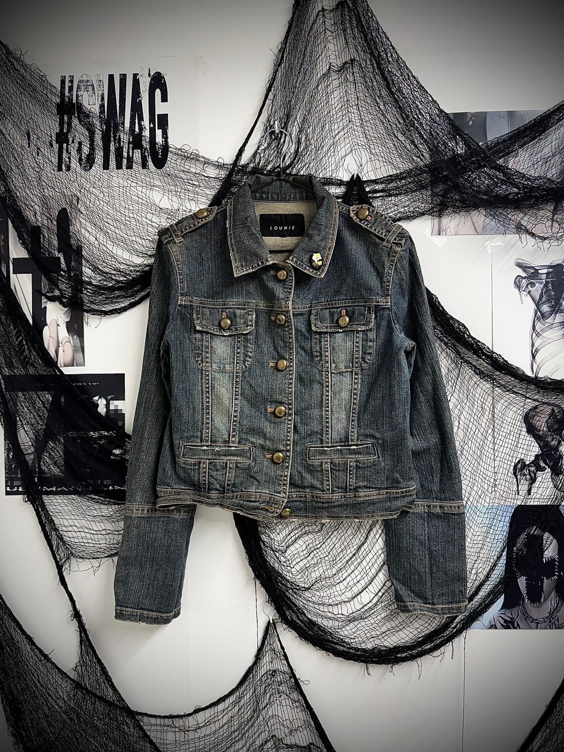 Fleur beads detailed denim jacket 상품이미지2