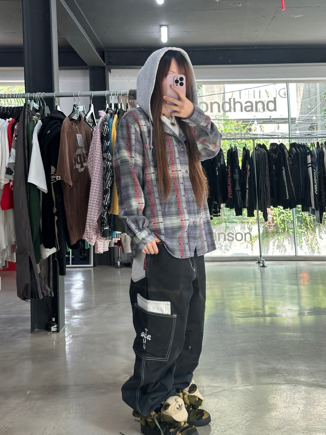 슈프림 Jacquard Flannel 후디드 셔츠 상품이미지4
