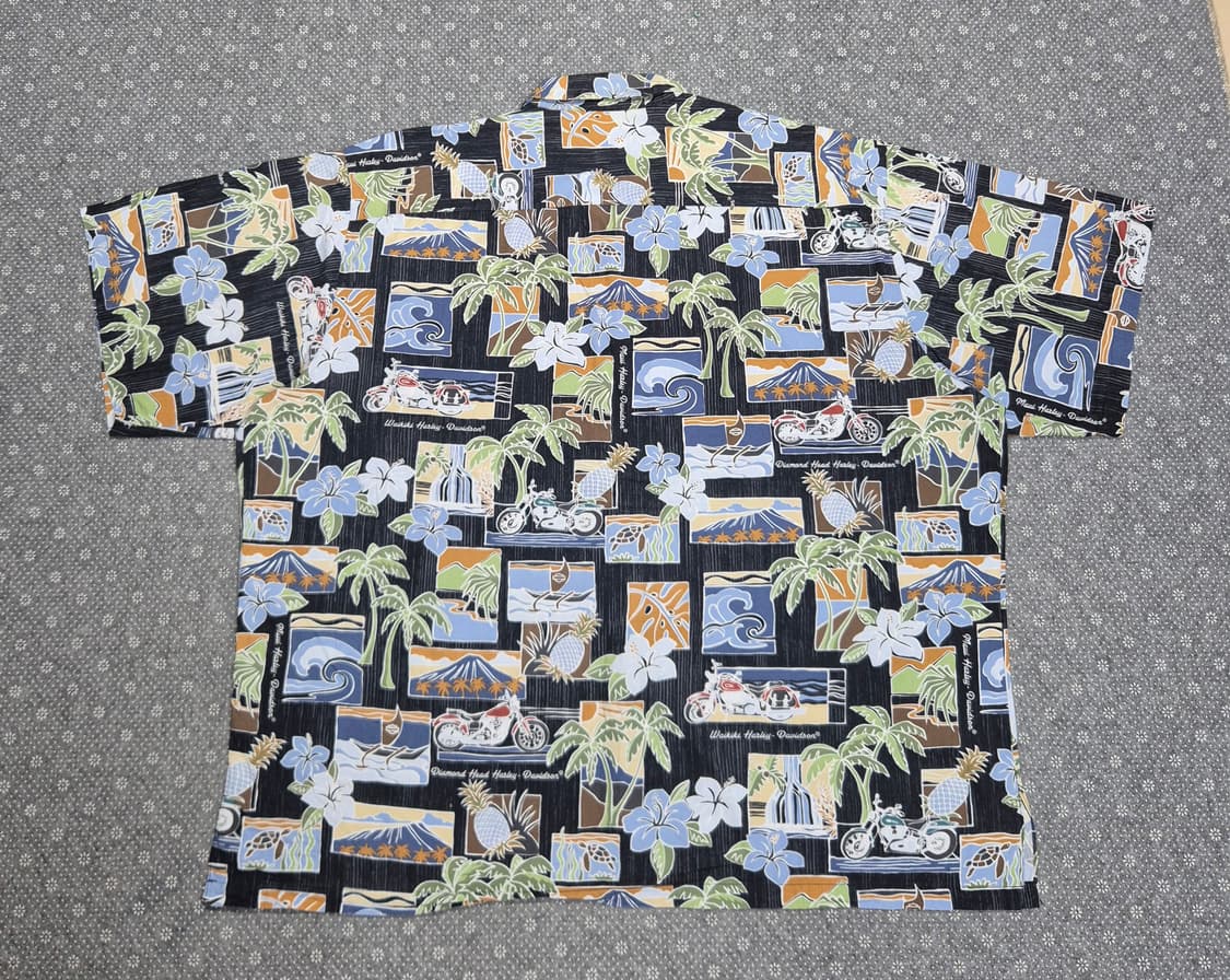 [3XL]90s US made 할리데이비슨 하와이안-826 상품이미지3