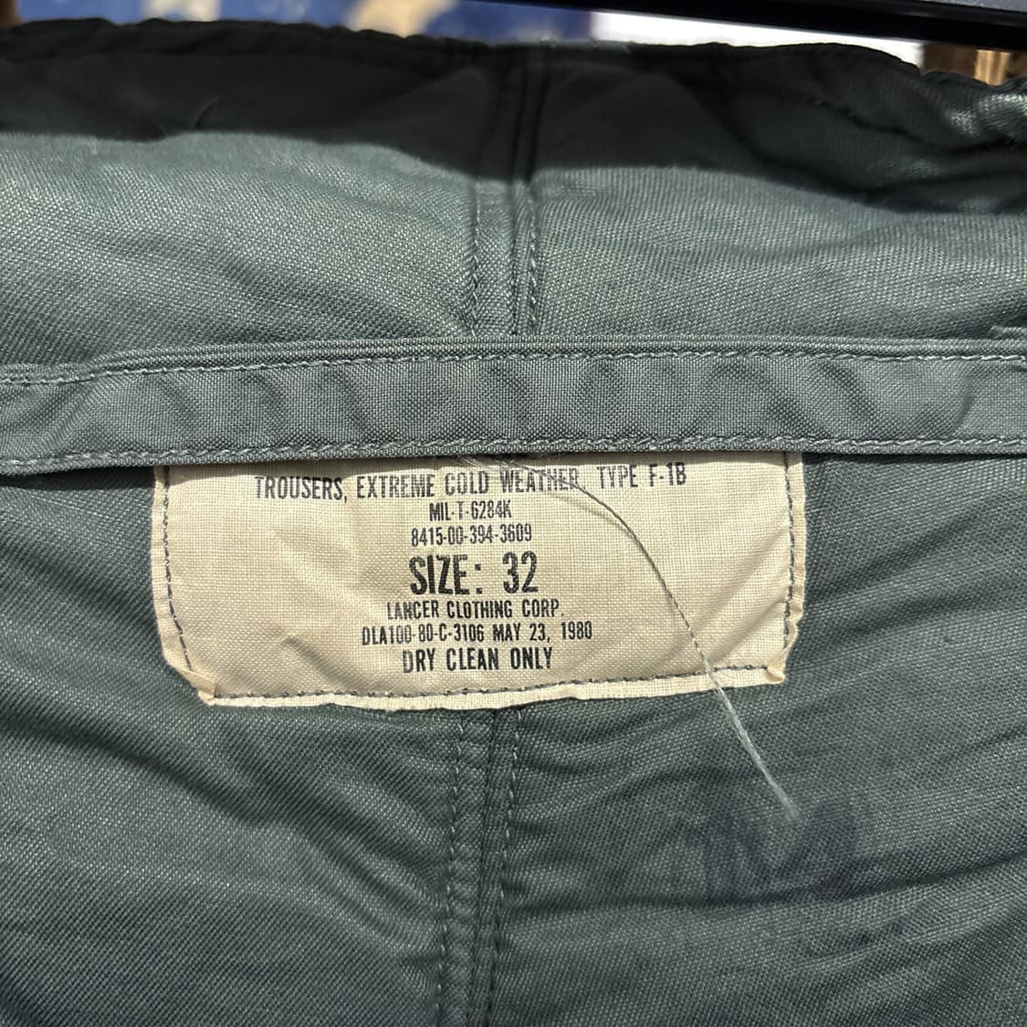 80s 오리지널 공군 F-1B ECW 플라이트 방한 팬츠 N700 상품이미지8