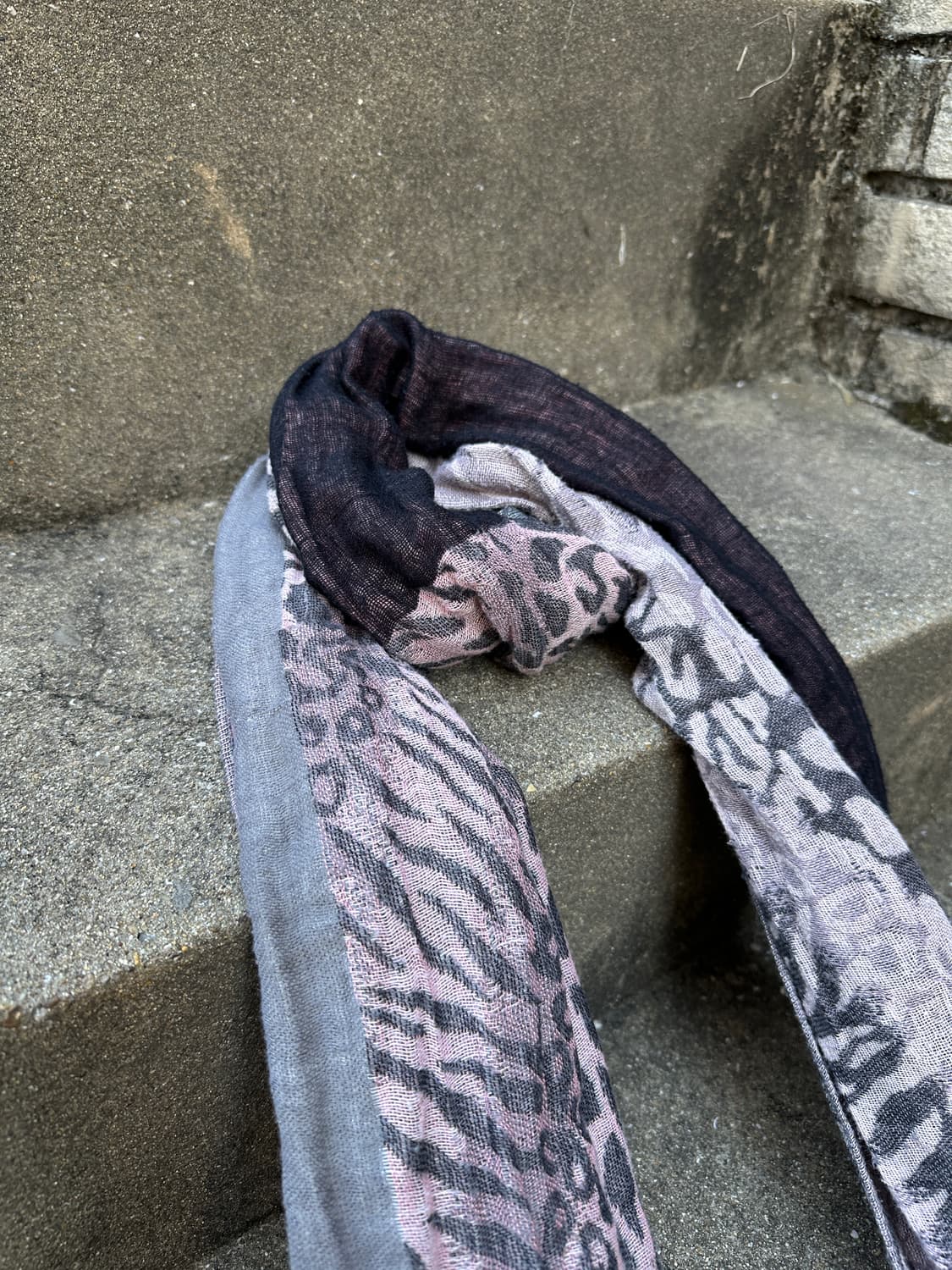 Vintage leopard mixed pattern muffler 상품이미지2