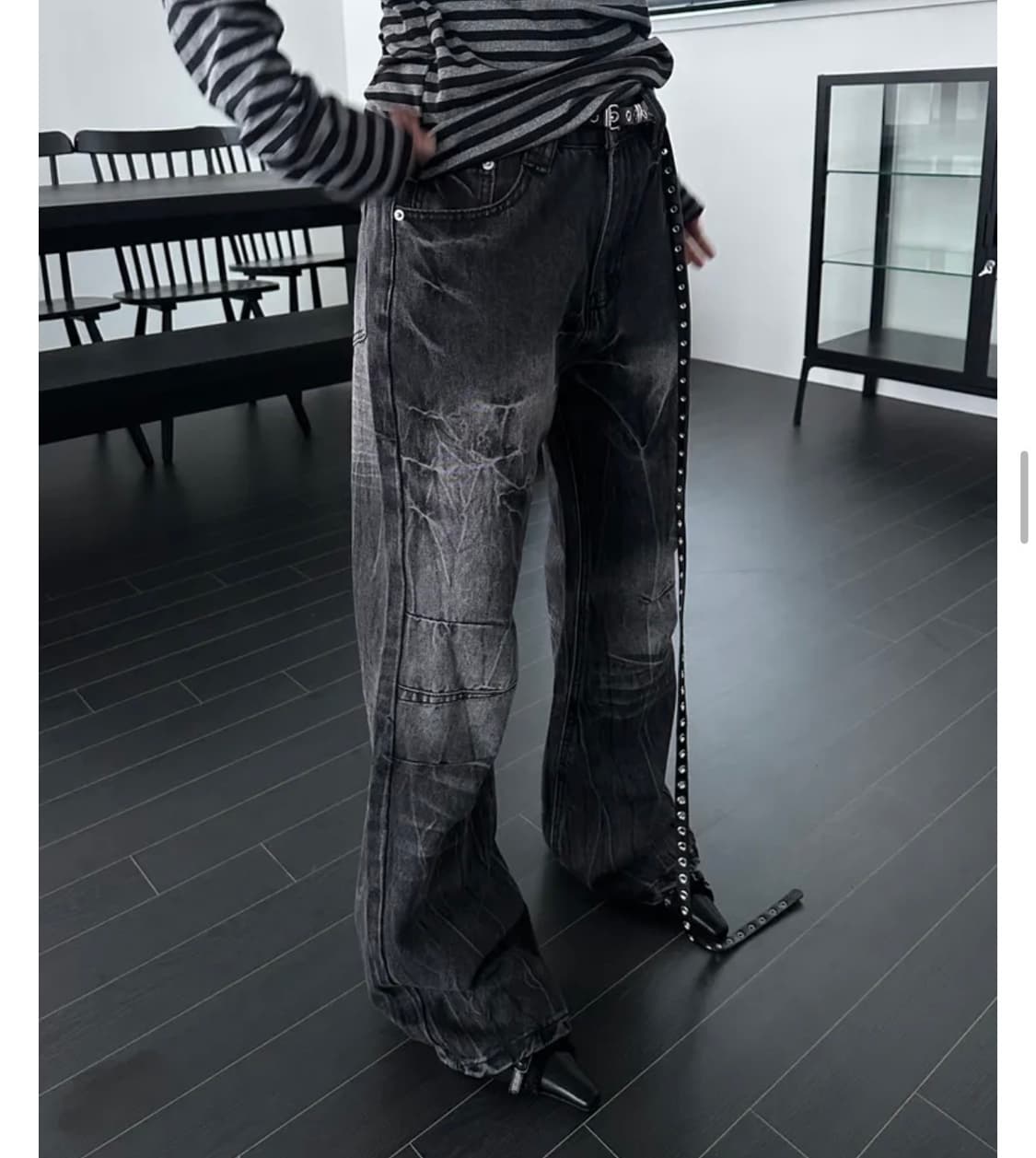 크렉 워싱 데님 팬츠 M (새상품) 상품이미지3