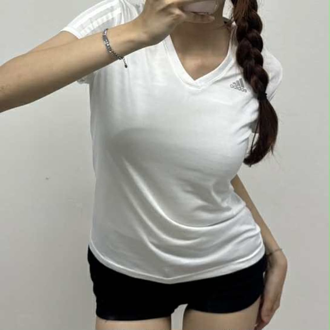 아디다스 화이트 여리핏 걸즈 반팔 티셔츠(90) 상품이미지1