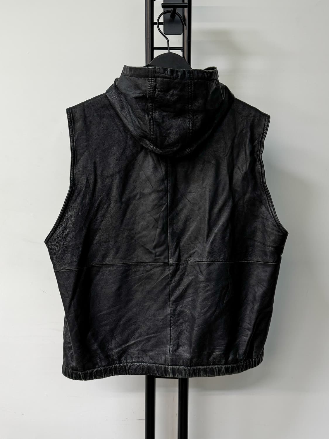 빈티지 투포켓 후드 레더 베스트 상품이미지3