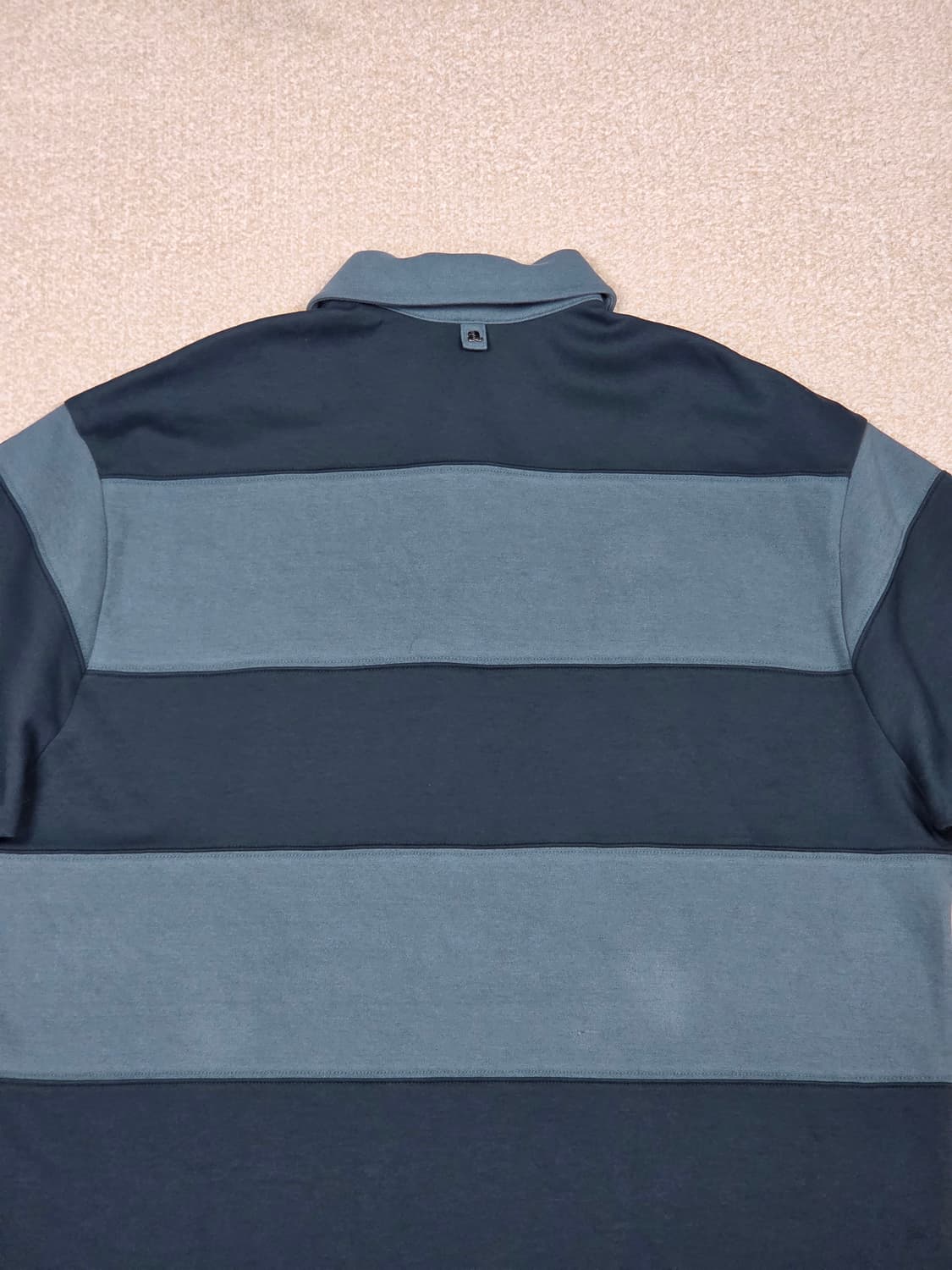 [알레그리] 와이드 블럭 스트라이프 히든 플래킷 카라티 | S00124 상품이미지6