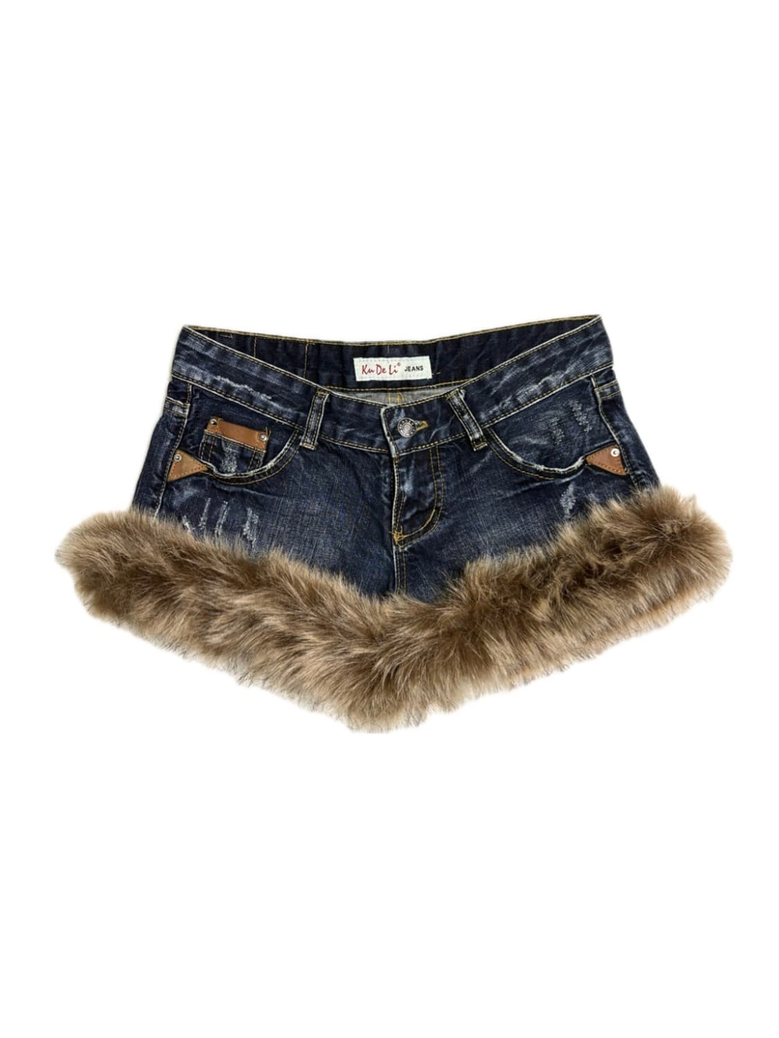 갸루 펑크 y2k 퍼 숏팬츠 퍼 팬츠 퍼 반바지 상품이미지1