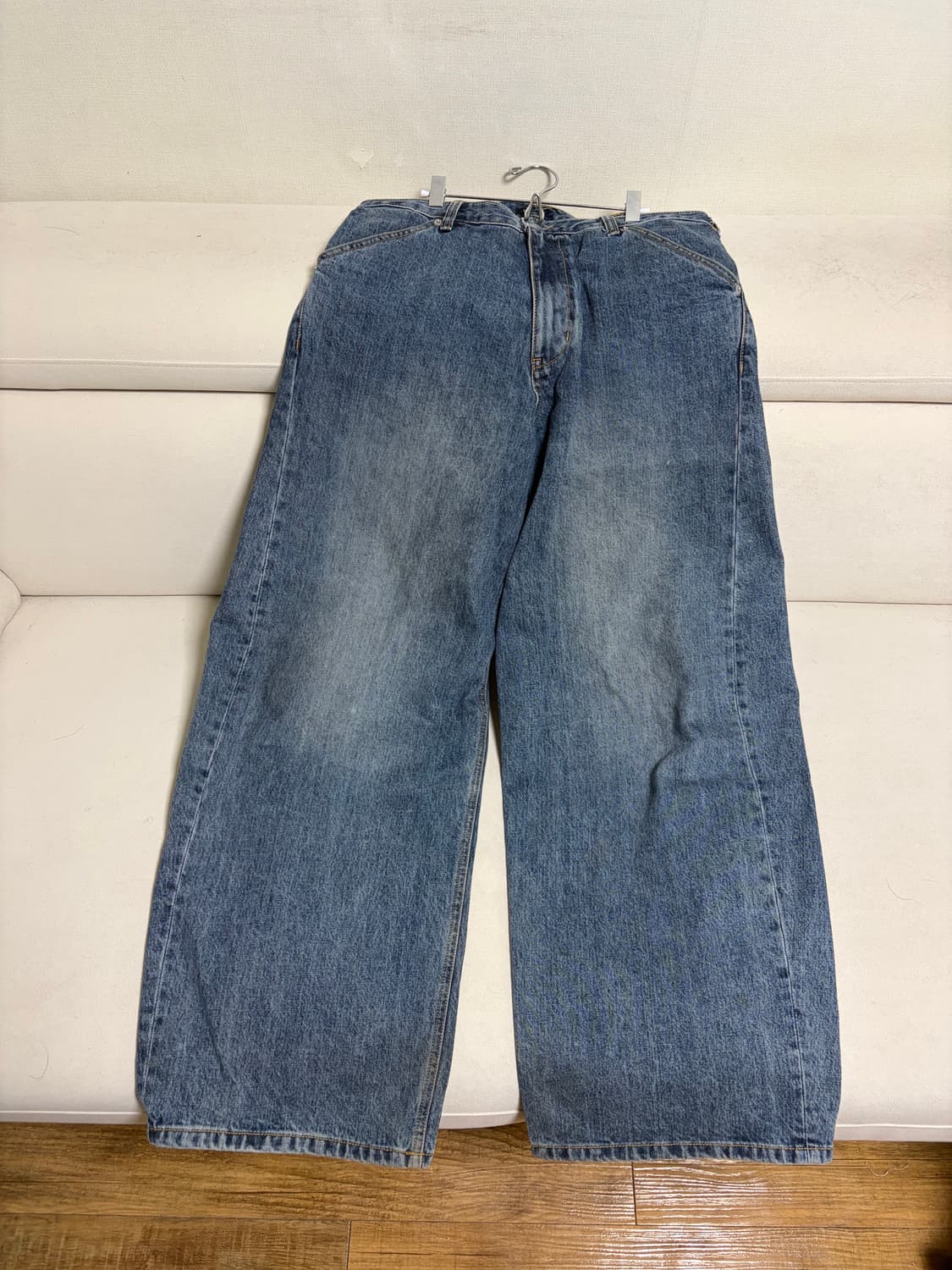 해칭룸 wide curve jeans washed blue 4사이즈 상품이미지2