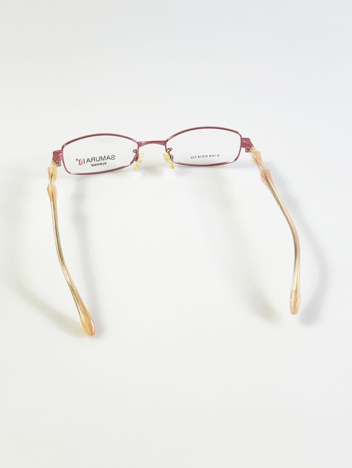 SAMURAI EYEWEAR 핑크 슬림 스퀘어 메탈 빈티지 안경 상품이미지5