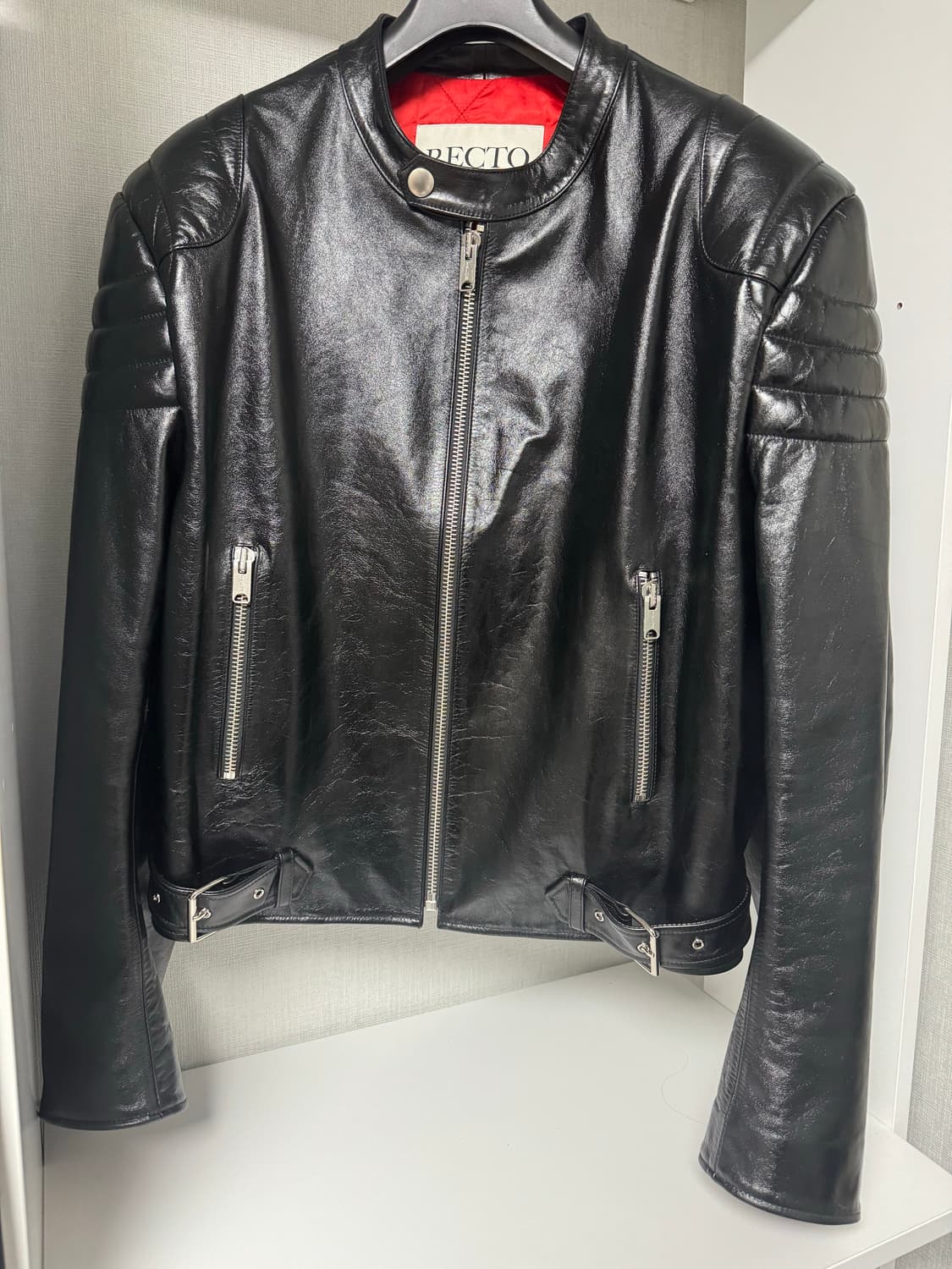 [L]렉토 레드라이너 레이서 레더 자켓 상품이미지1