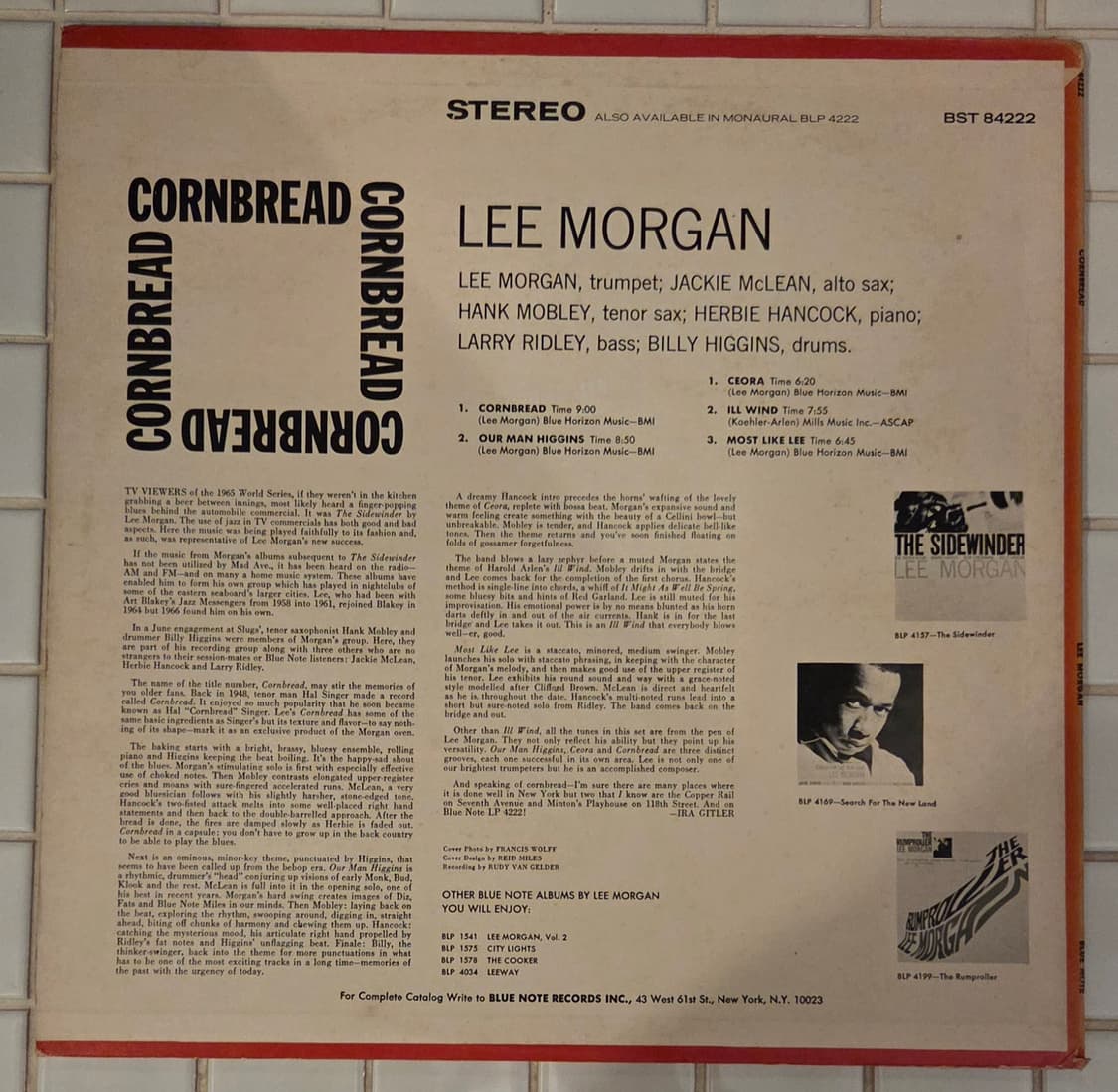 블루노트 Lee Morgan Cornbread LP 68년 리버티 상품이미지2