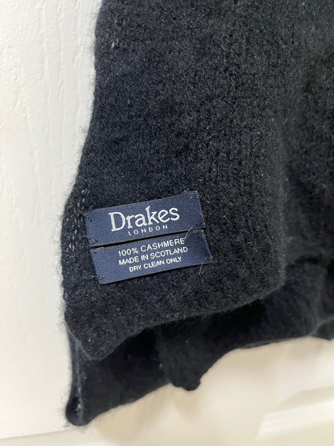 드레익스 머플러 스카프 캐시미어 100% 블랙 상품이미지1