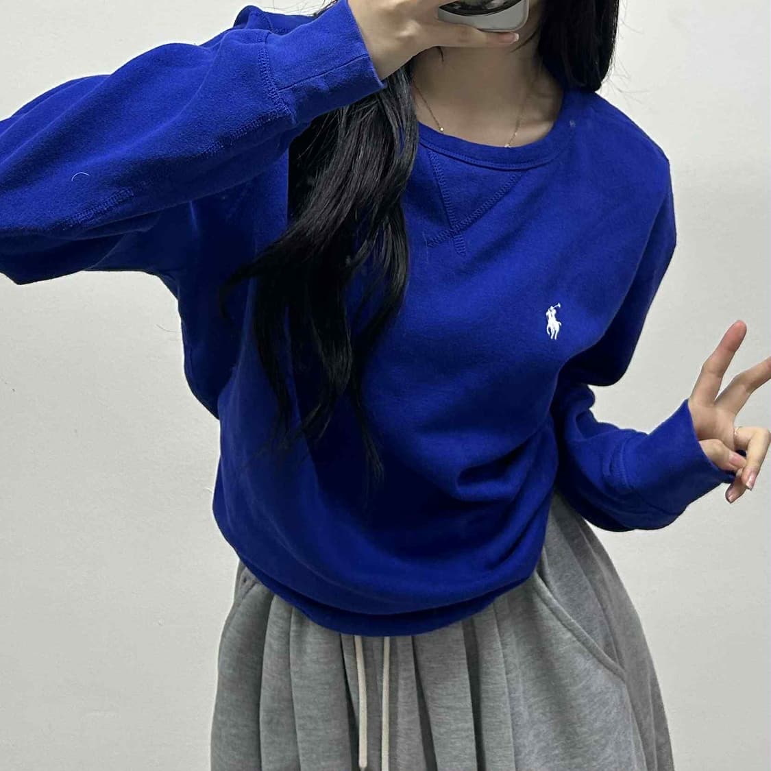 폴로 랄프로렌 준신형 블루 스웨트셔츠 맨투맨(M) 상품이미지1