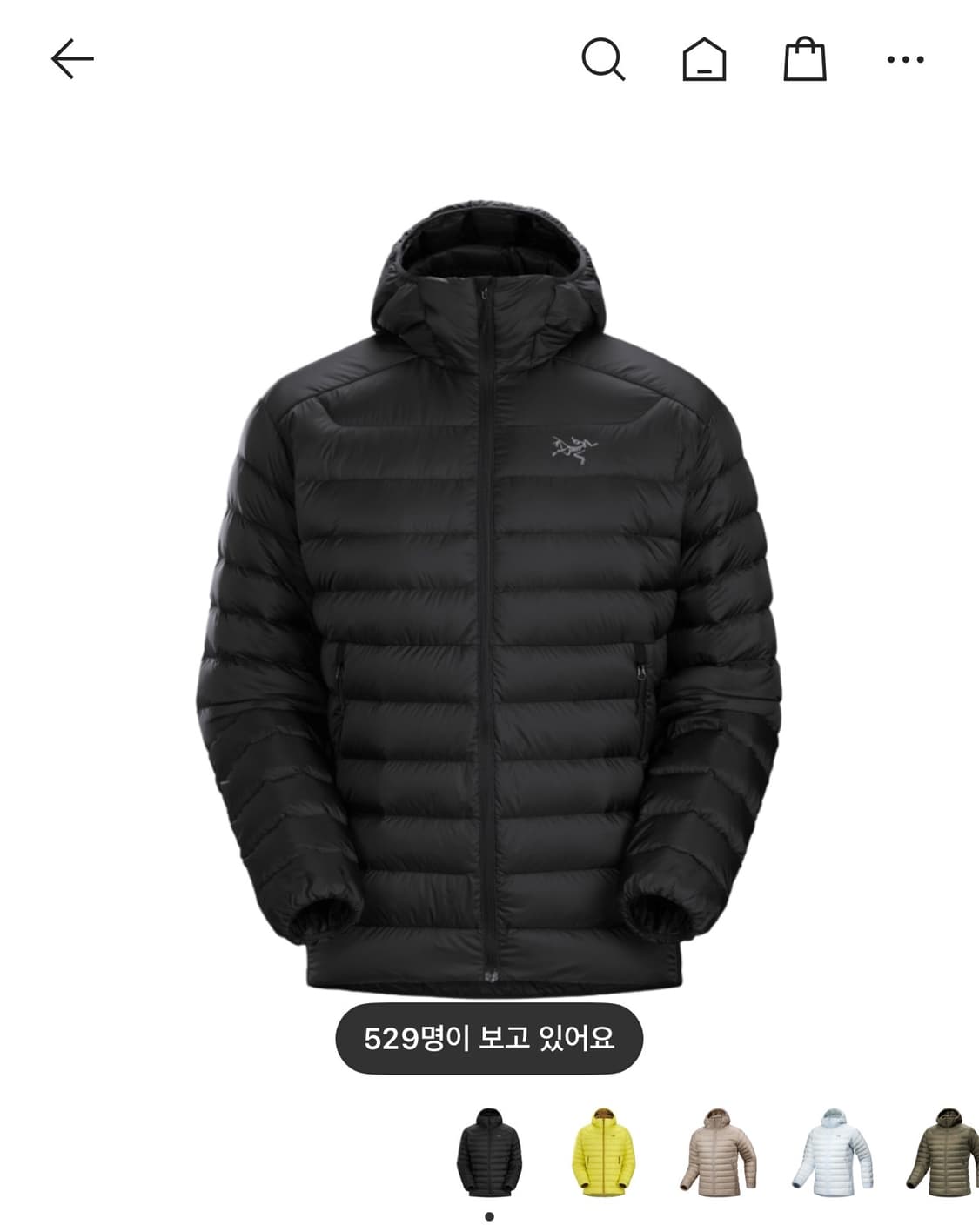 아크테릭스 세륨 후디 블랙 새상품 L 상품이미지1