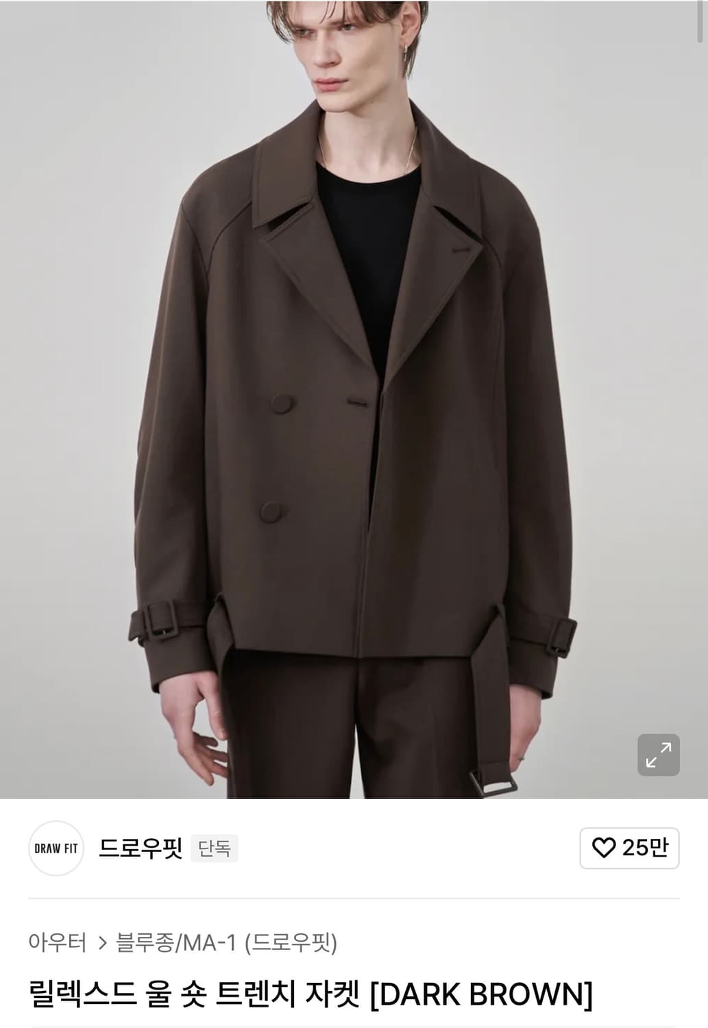 드로우핏 숏 트렌치 자켓 상품이미지1