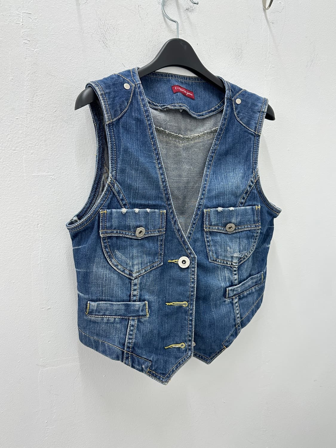 Vintage ribbon detail denim vest 상품이미지3