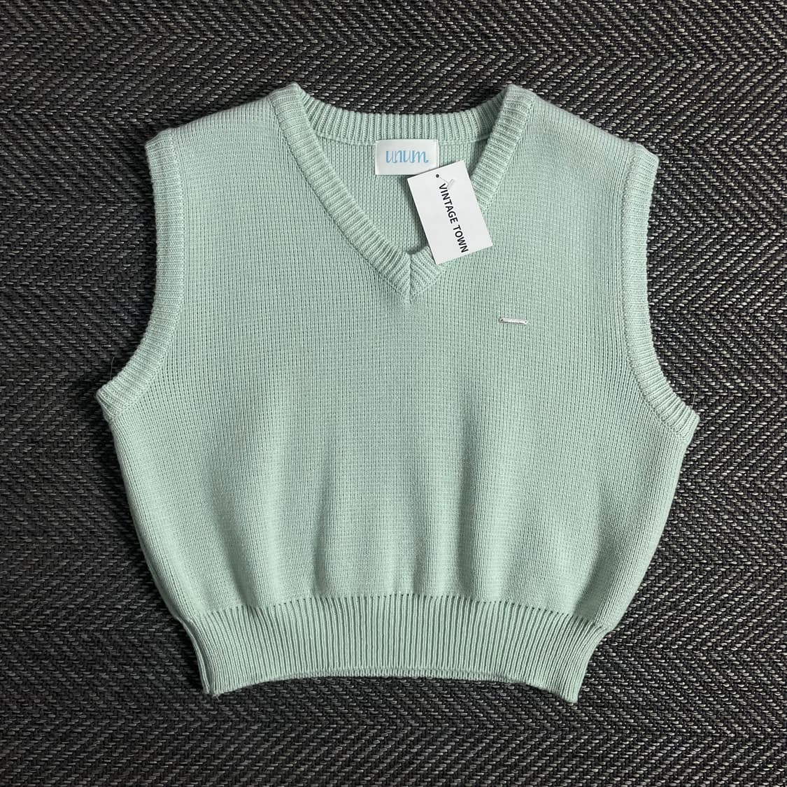 빈티지 크롭 와플 니트 베스트o 3126 상품이미지1