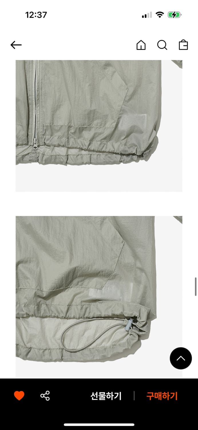 파르티멘토 Puckering Sheer Hood Zip-up Gray 상품이미지5