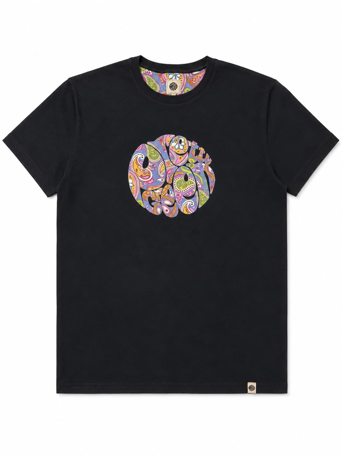 Pretty Green, 리암 갤러거 12색 페이즐리 로고, 블랙 티 상품이미지2