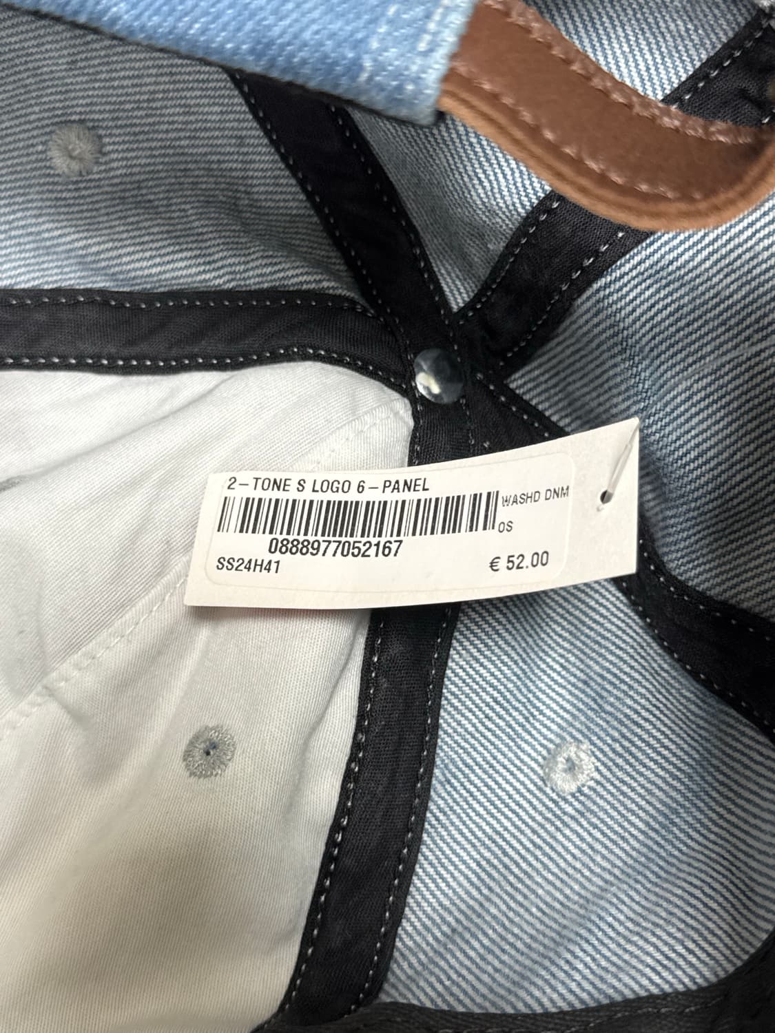 슈프림 투톤 로고 패널 워시드 데님 캡 모자 상품이미지5