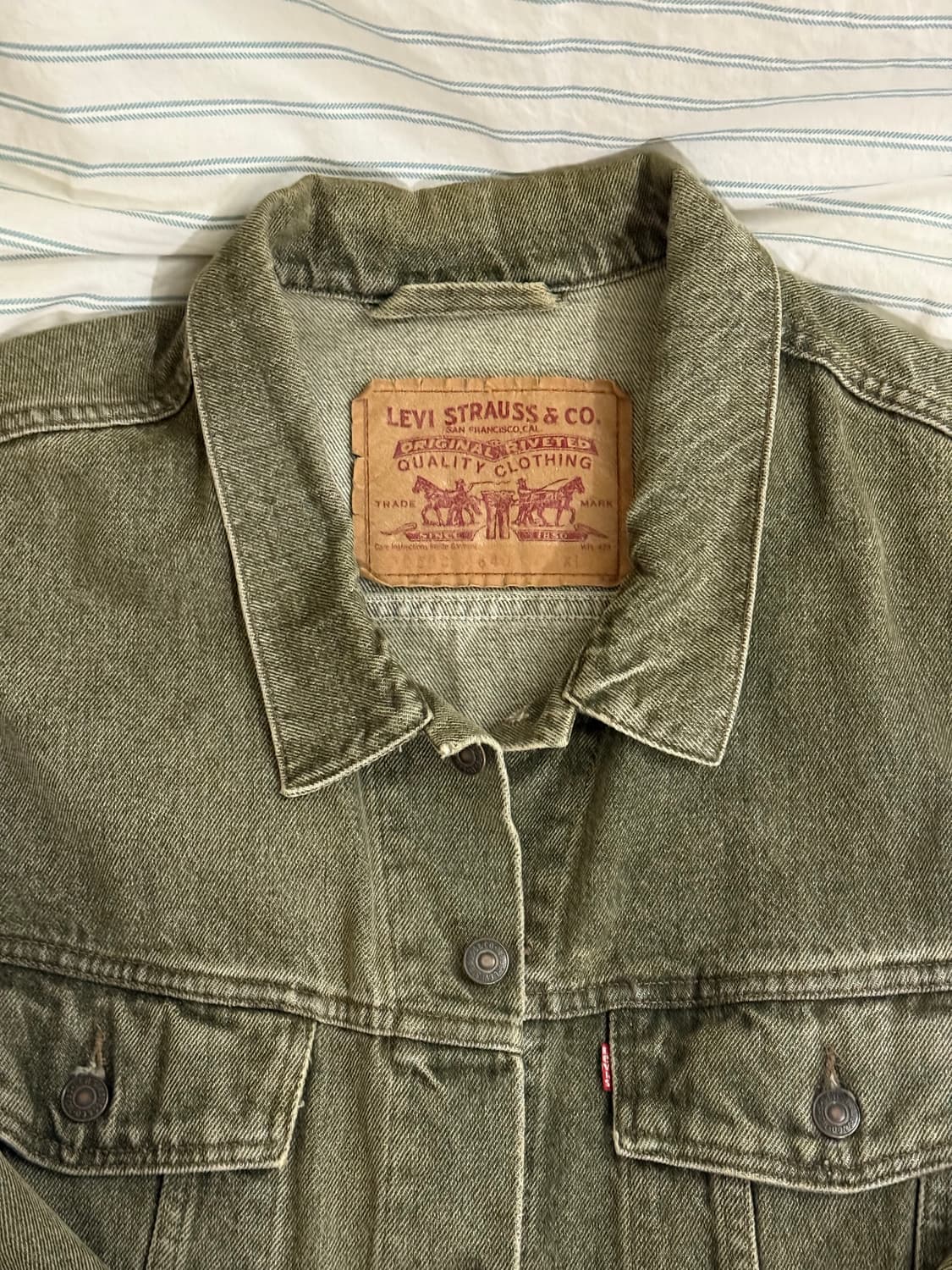 리바이스 빅패치 데님 트러커 자켓 XL (그린 희귀 컬러) 상품이미지2