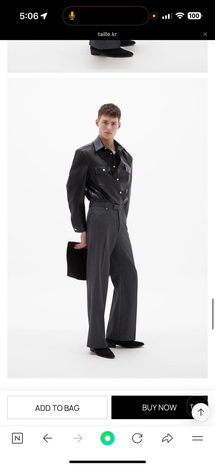 타일레 카나비 그레이 스트라이프 팬츠 s 상품이미지4